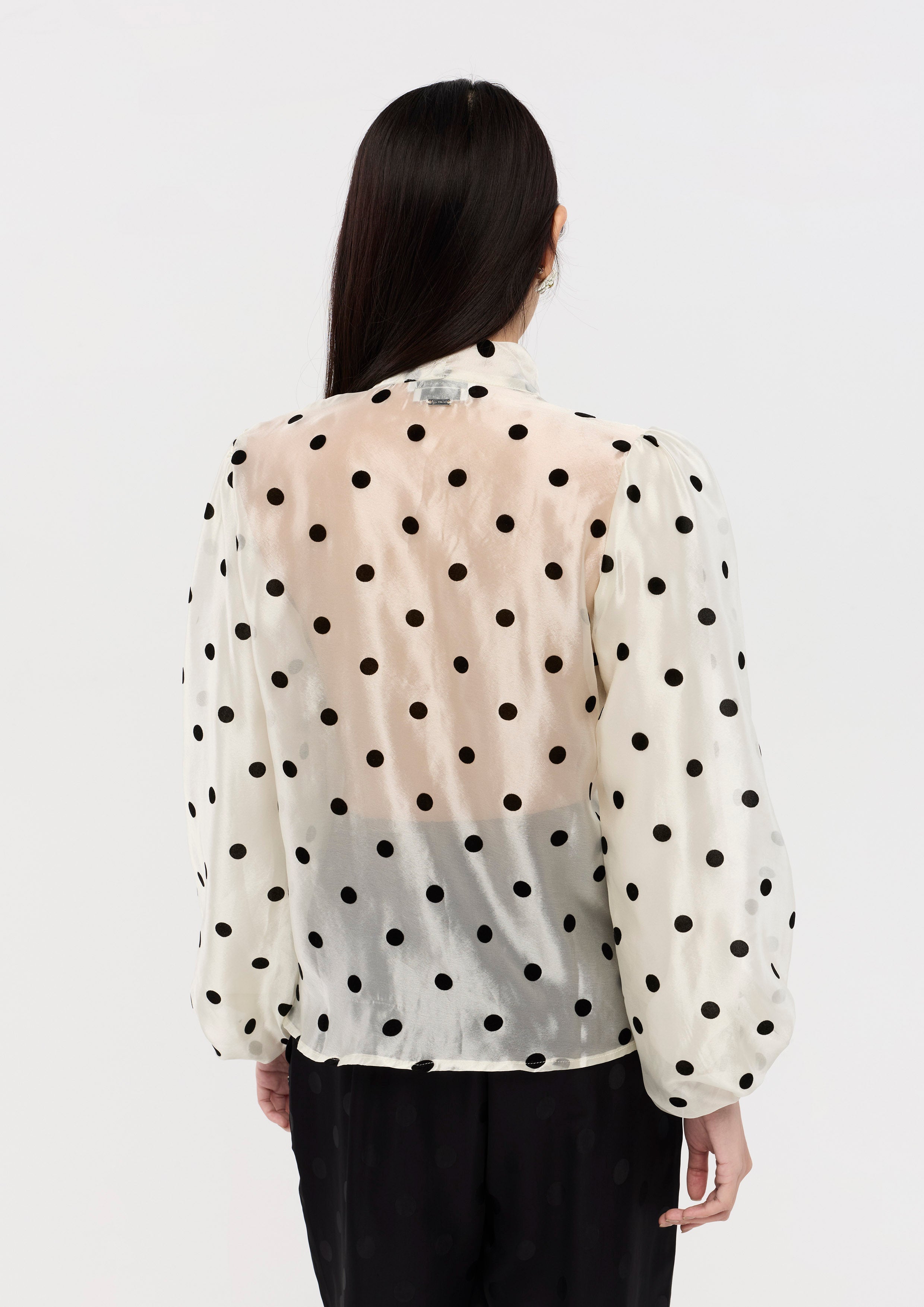 Polkadot Long Sleeve Shirt La Femme Demure