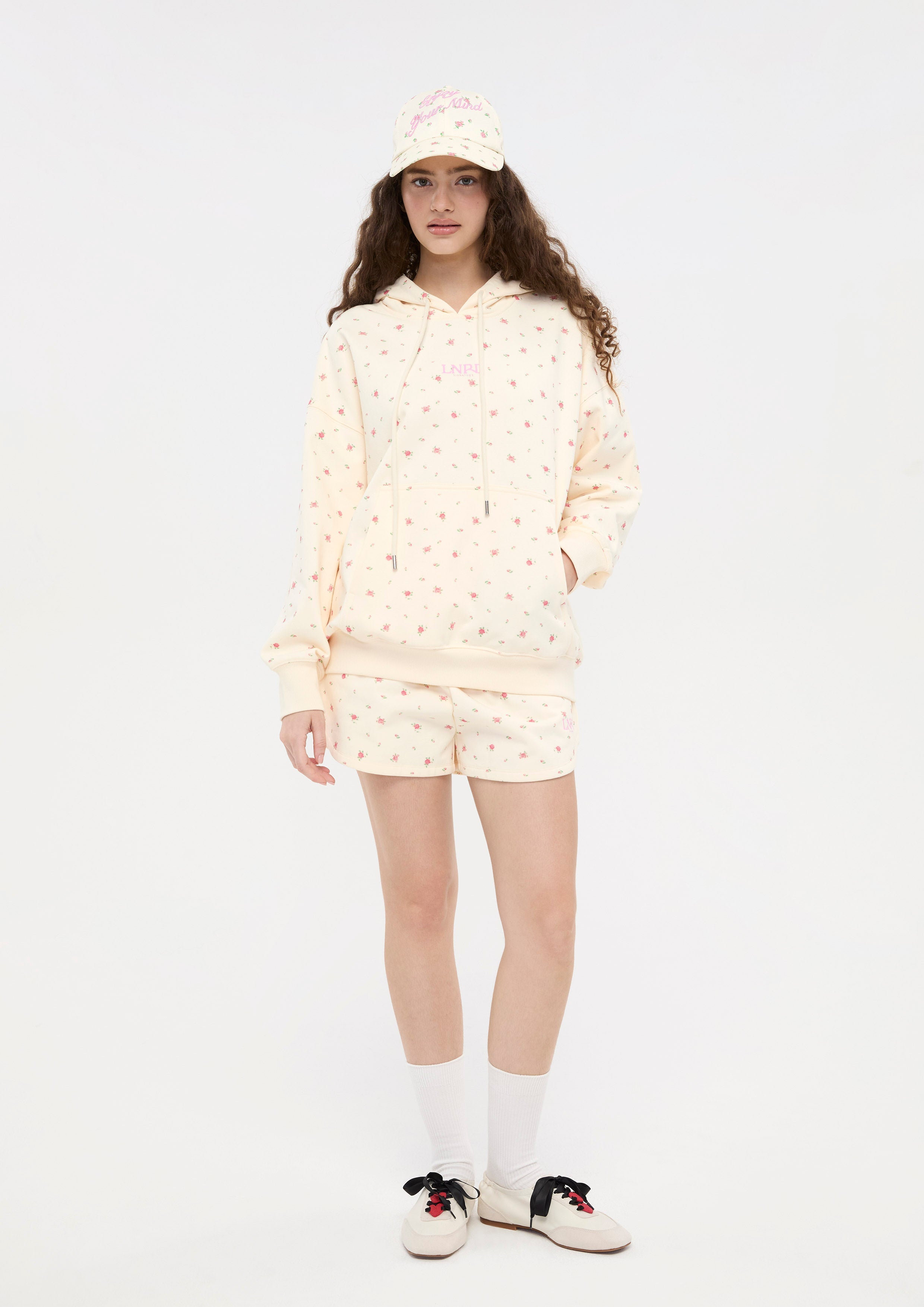 Logo Floral Hoodie Pullover LNRD Signature