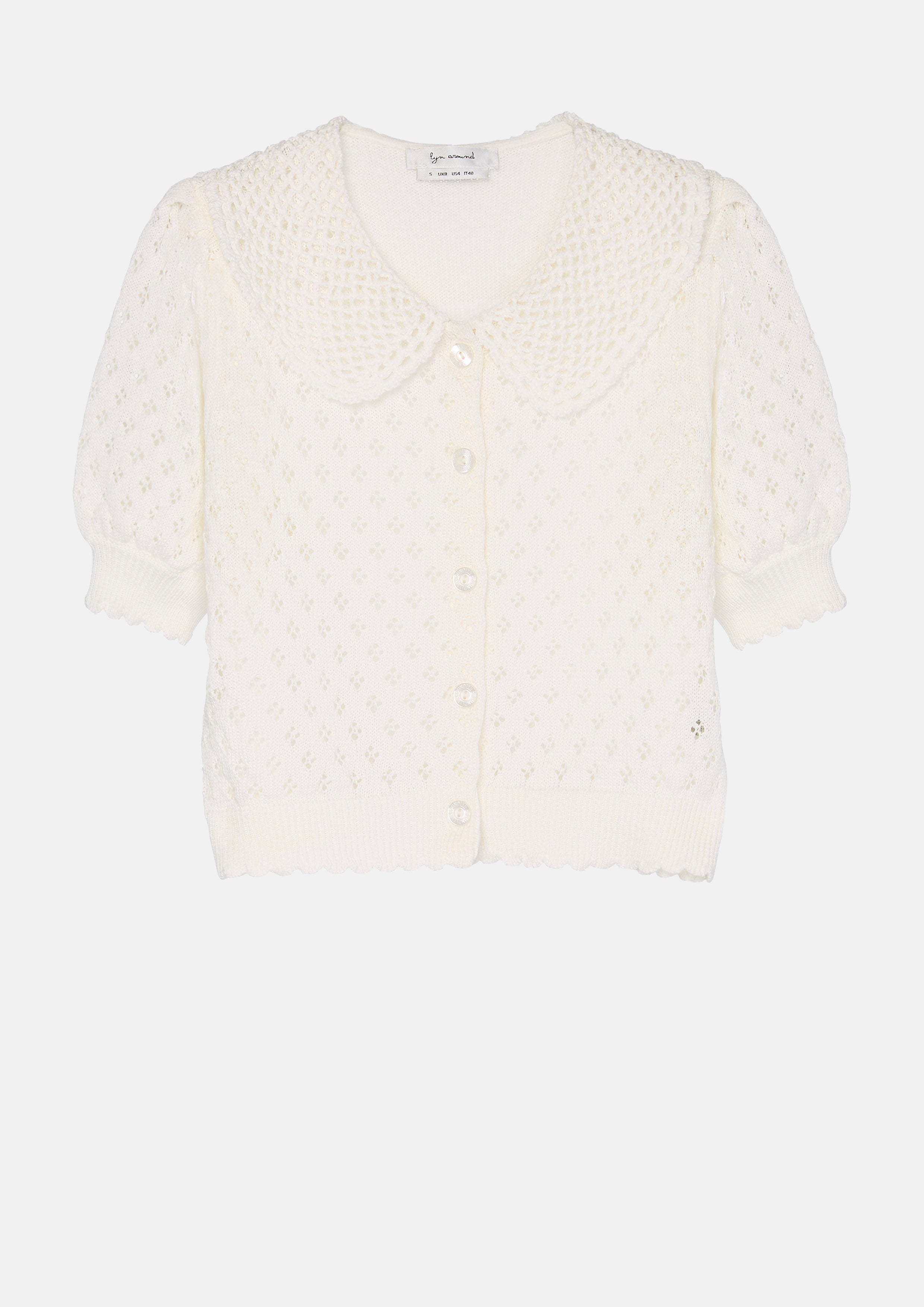 Knitted Scallop Trim Crop Top Mild Moment