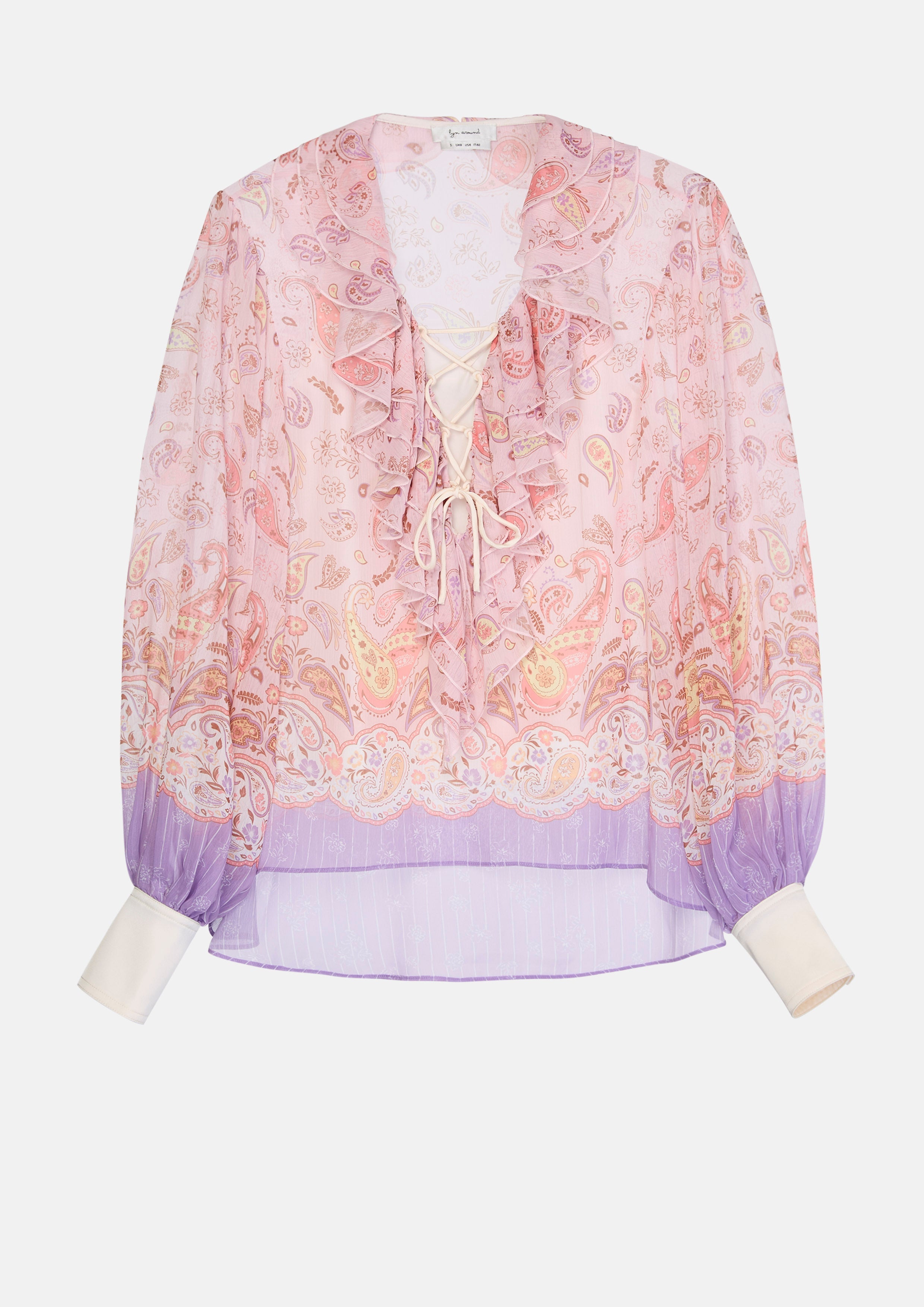 เสื้อเบลาส์แขนยาวแต่งระบาย คอลเลกชัน Nomad's Grace