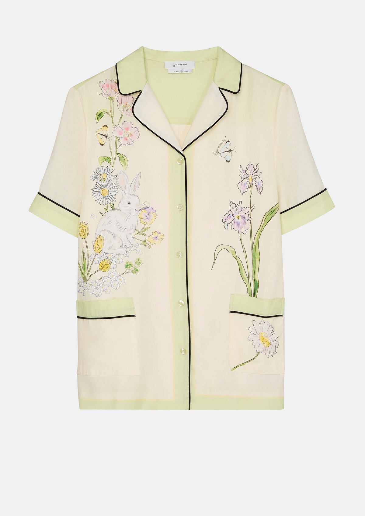 Floral Print Linen Shirt Garden Poetry