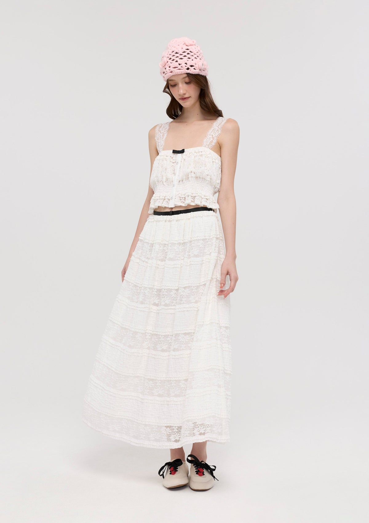Lace Tiered Midi Skirt Nomad's Grace