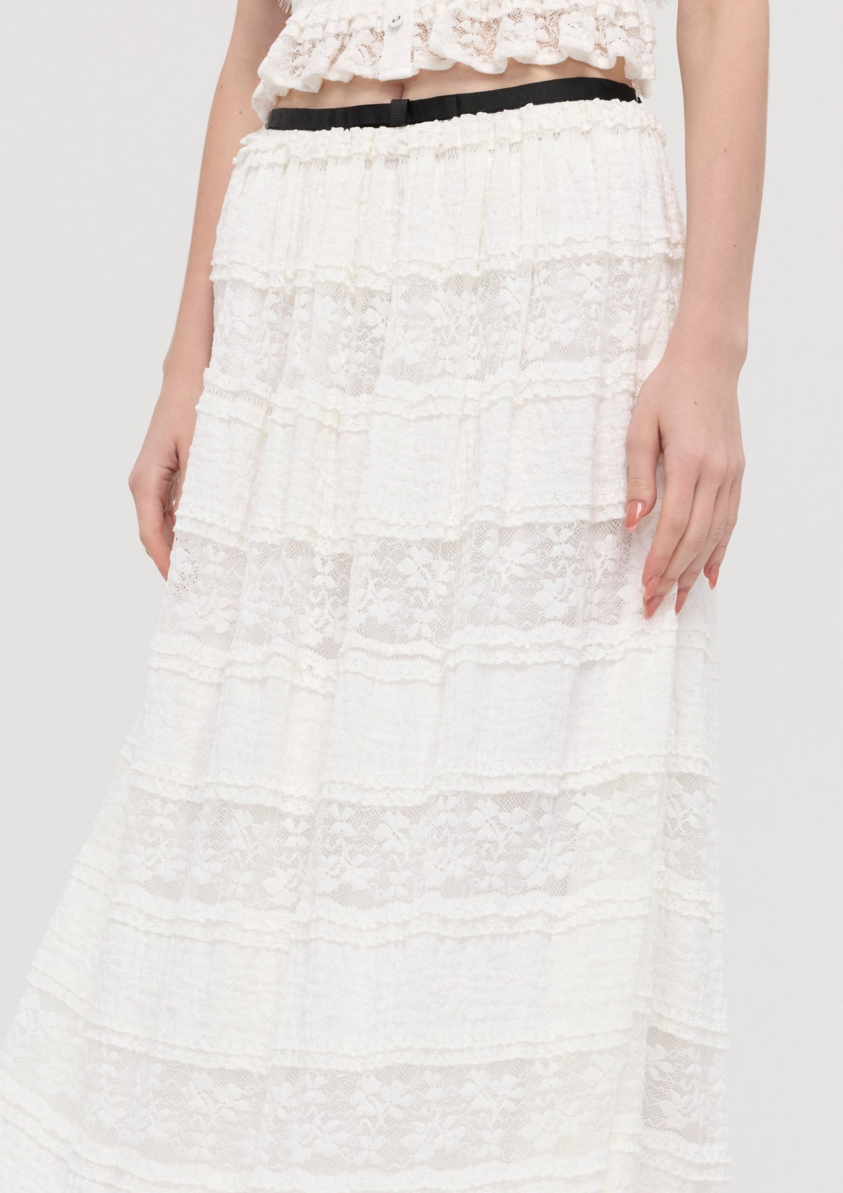 Lace Tiered Midi Skirt Nomad's Grace