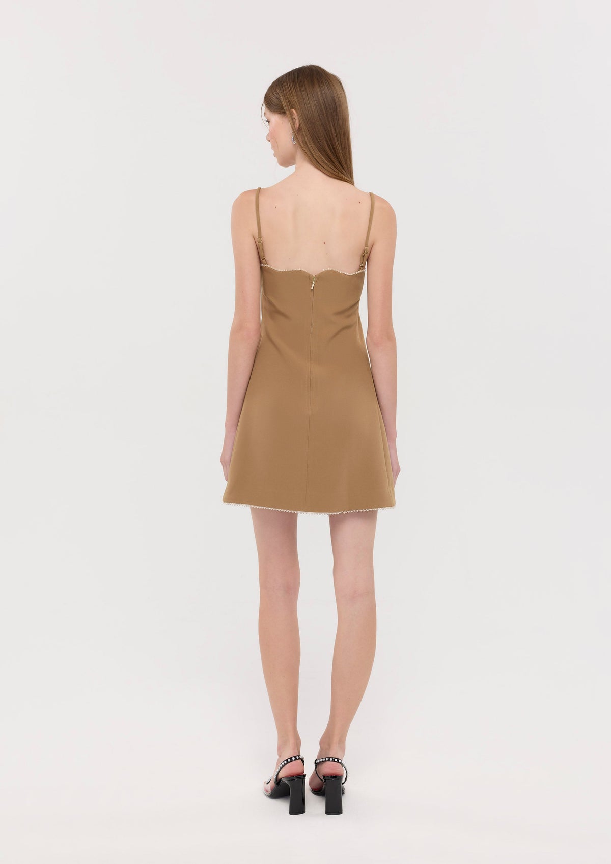 Crystal Trim Cami Strap Mini Dress Garden Poetry