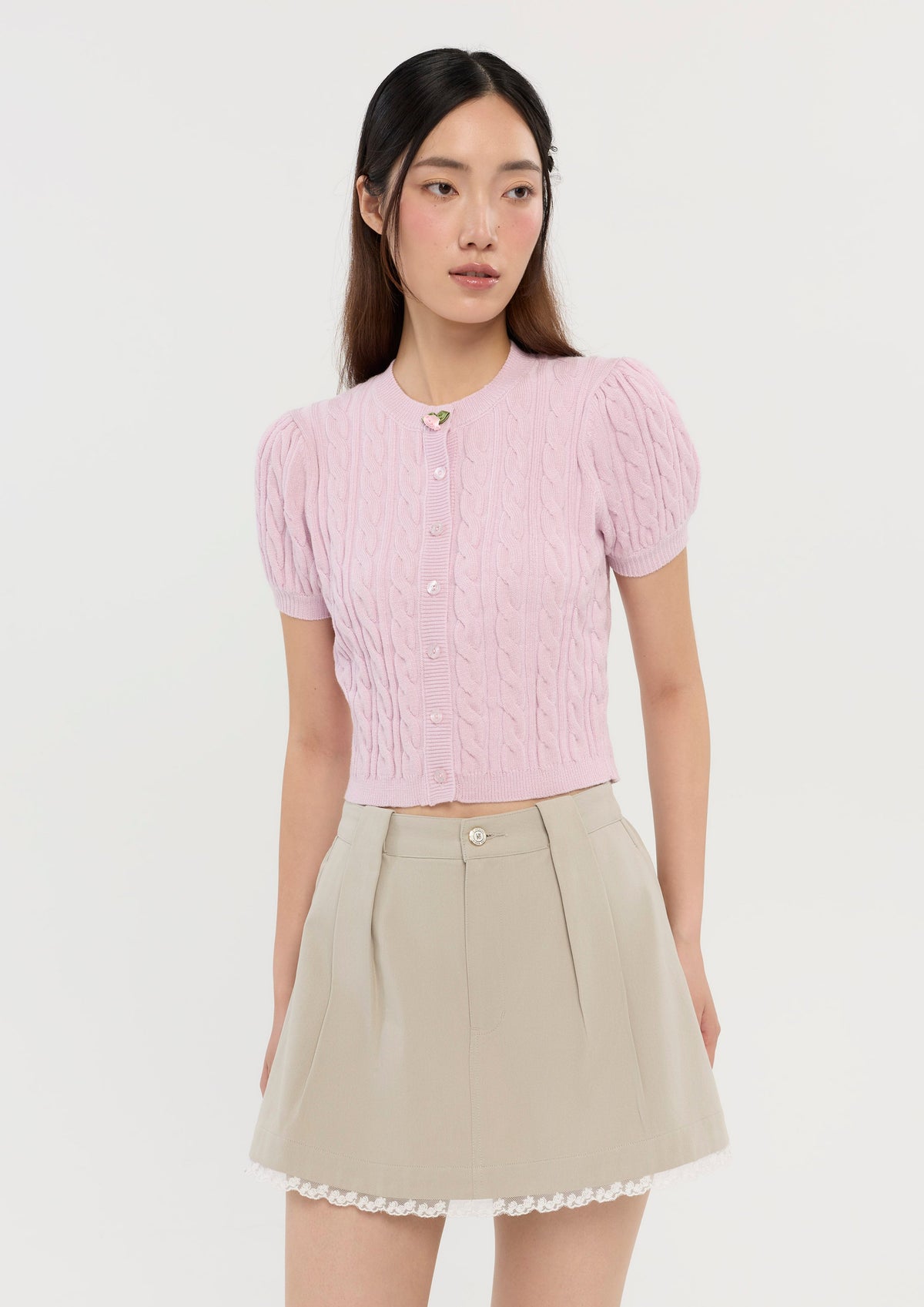 Cable Knitted Short Sleeve Sacred Botonica