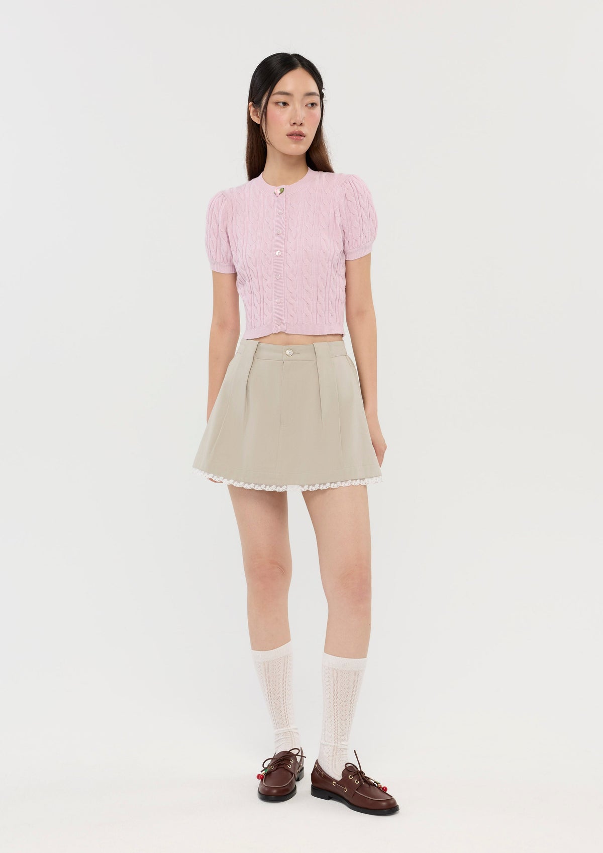 Cable Knitted Short Sleeve Sacred Botonica