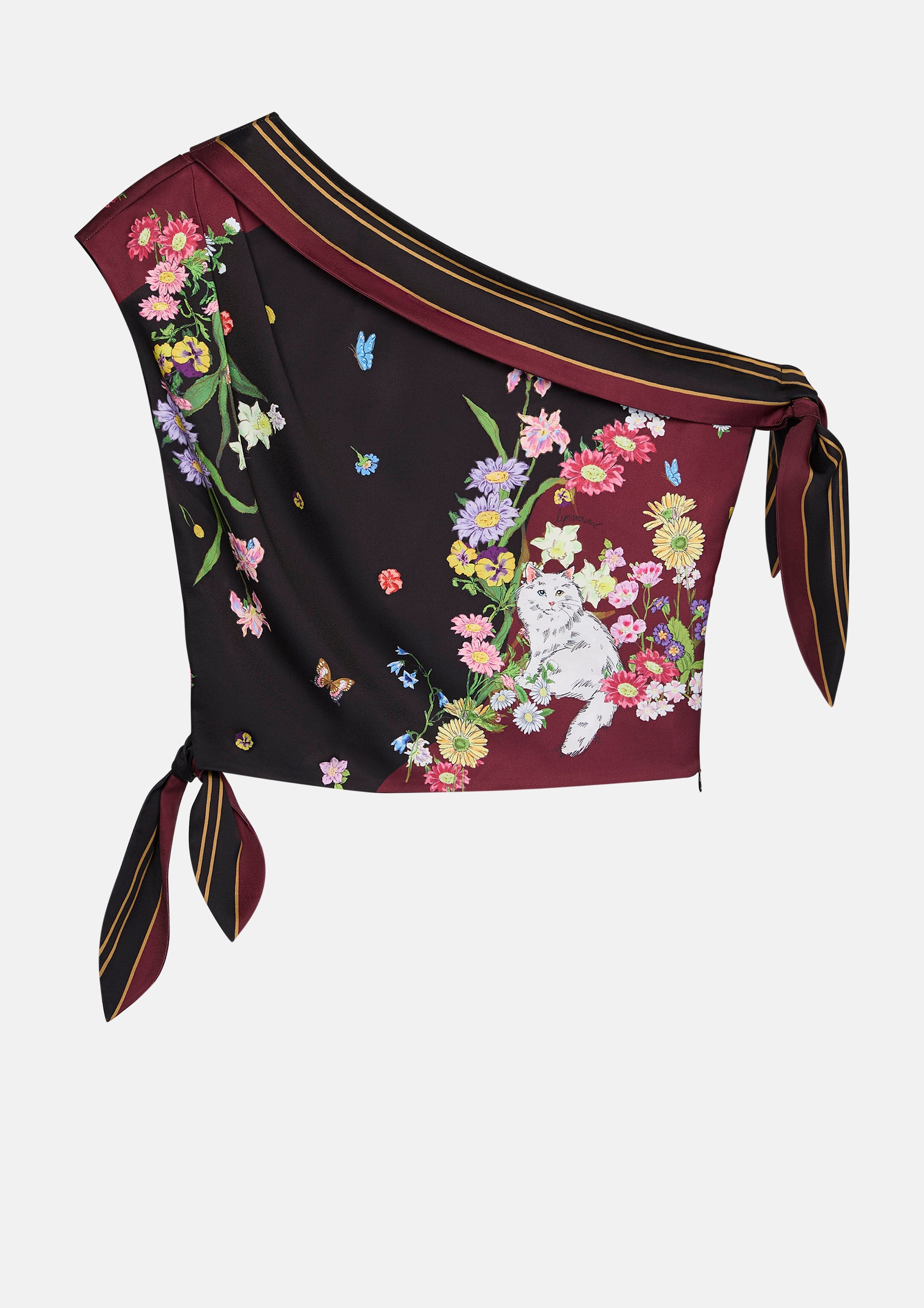 เสื้อปาดไหล่พิมพ์ลายดอกไม้ คอลเลกชัน Garden Poetry