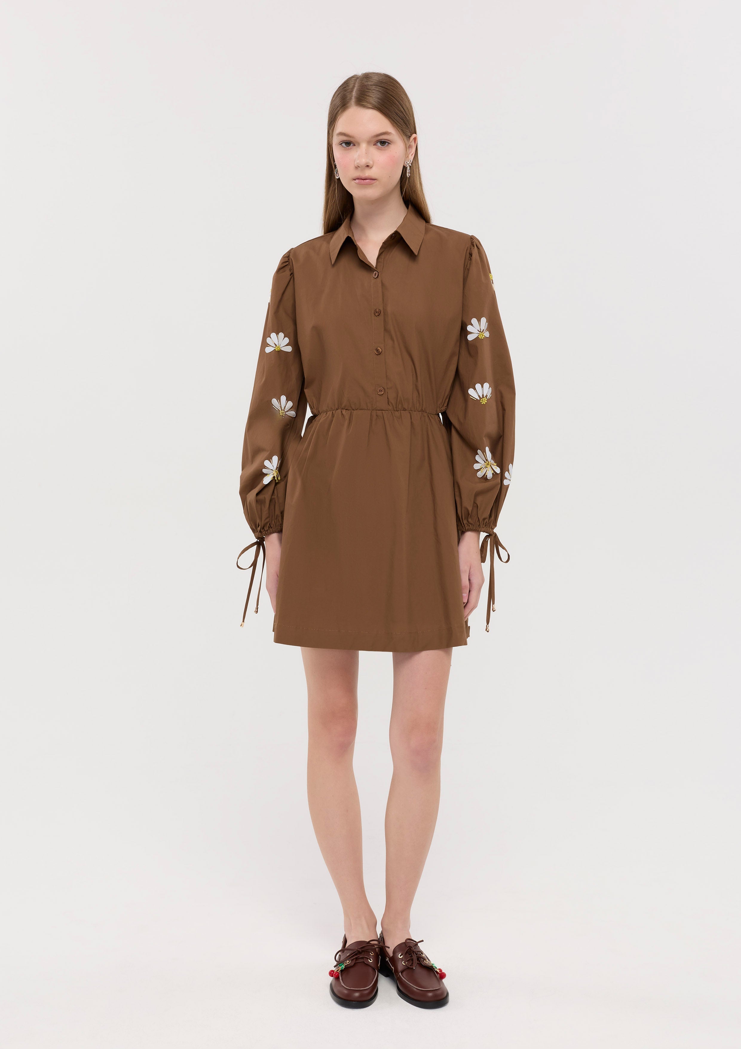 Sequin Floral Long Sleeve Mini Dress Nomad's Grace