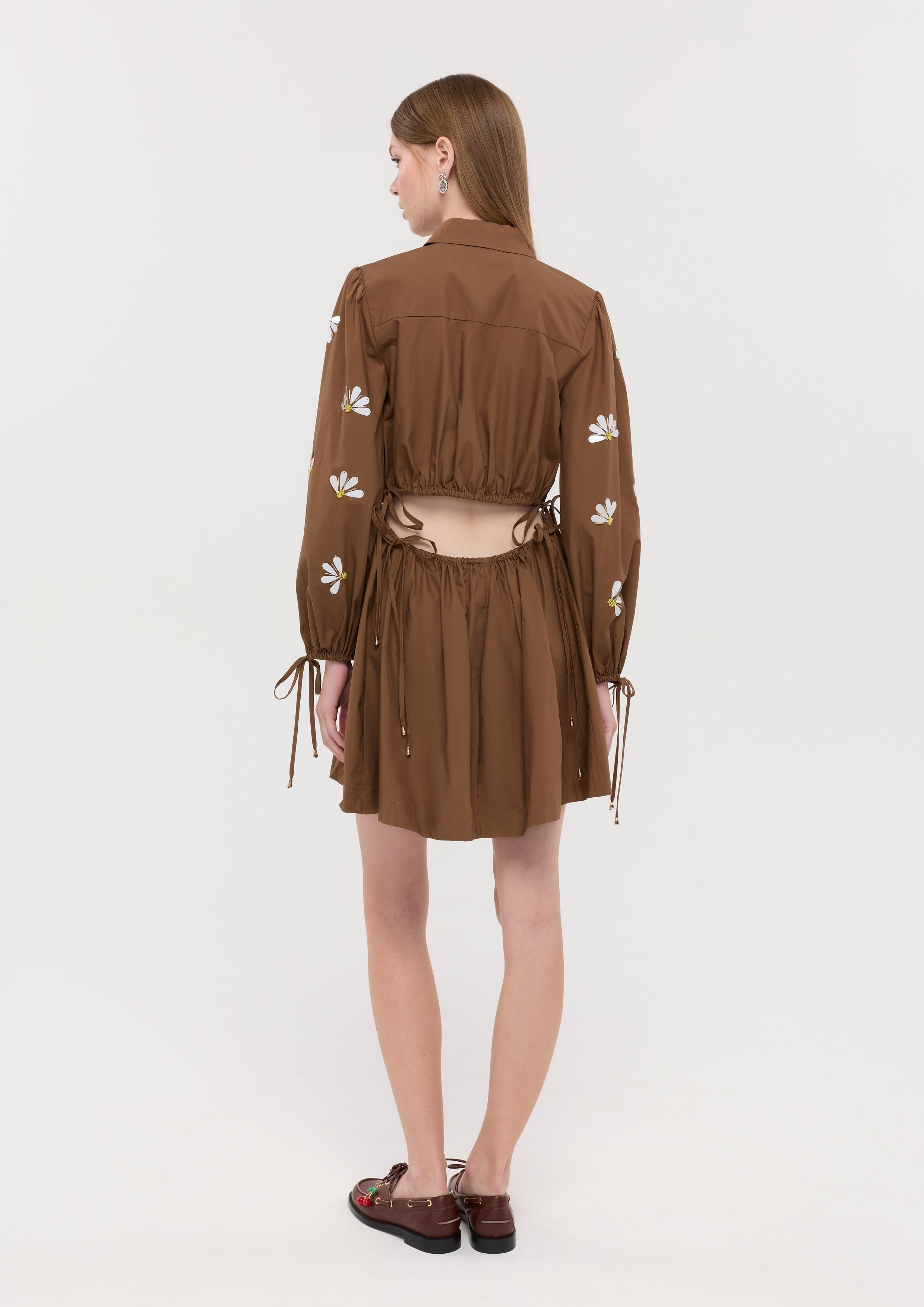 Sequin Floral Long Sleeve Mini Dress Nomad's Grace