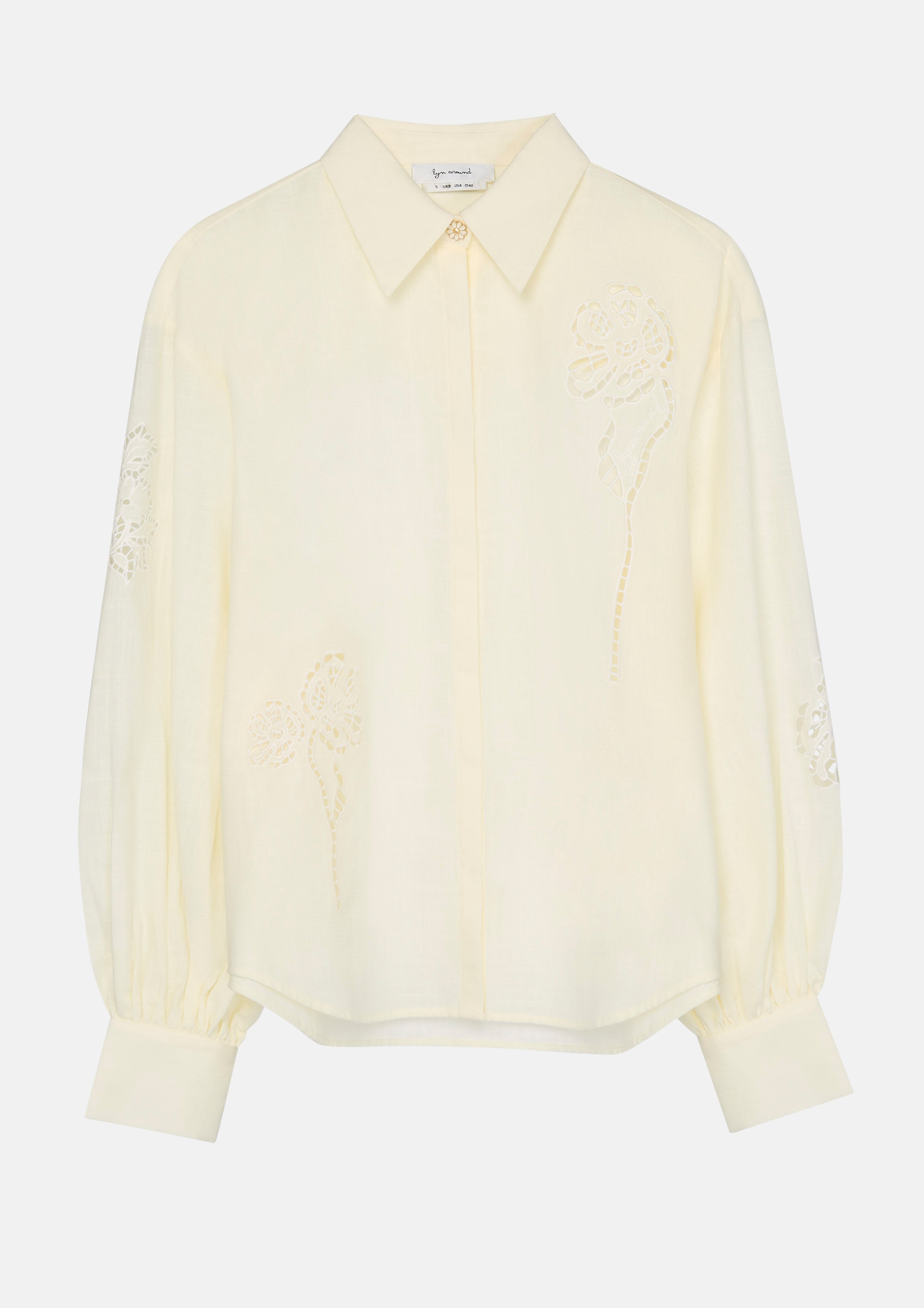 เสื้อเชิ้ตแขนยาวแต่งเลเซอร์คัตดอกไม้ คอลเลกชัน Garden Poetry