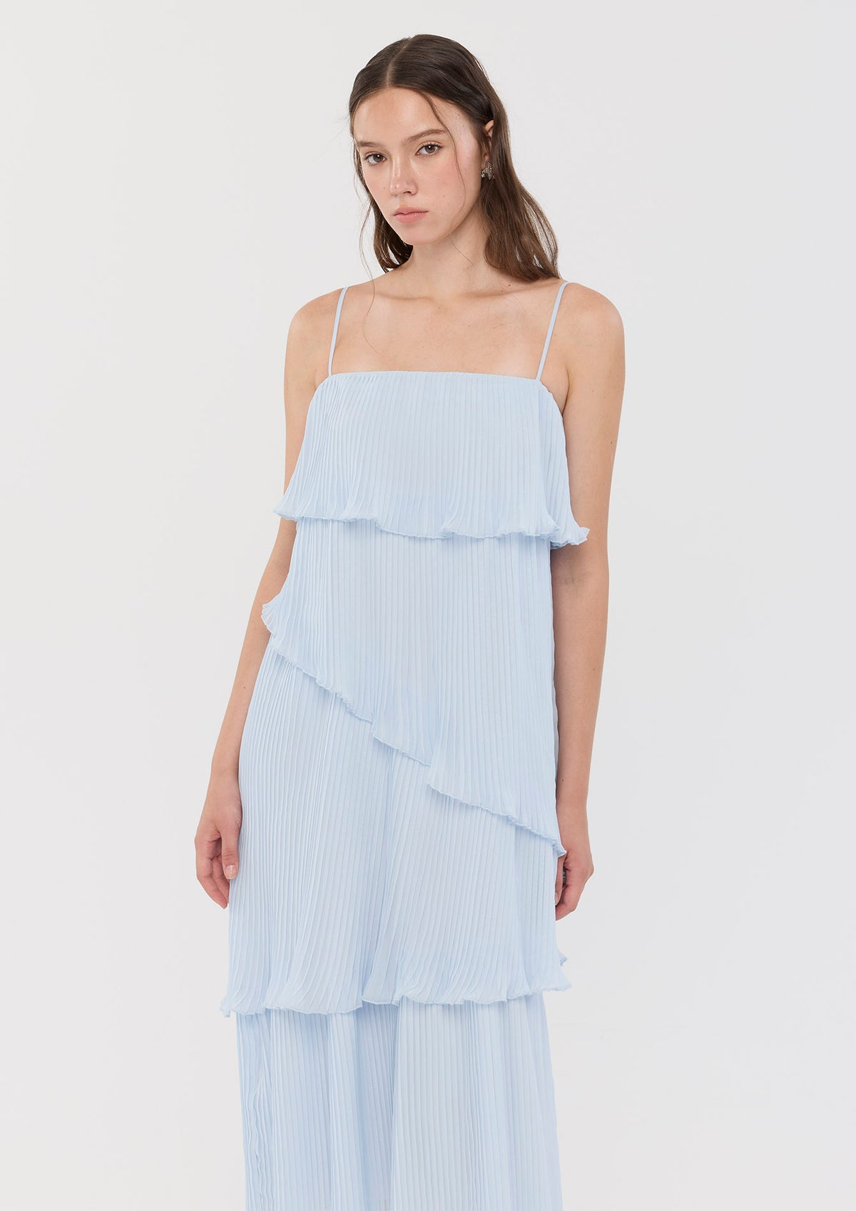Ruffle Pleated Cami Strap Maxi Dress Sacred Botanica