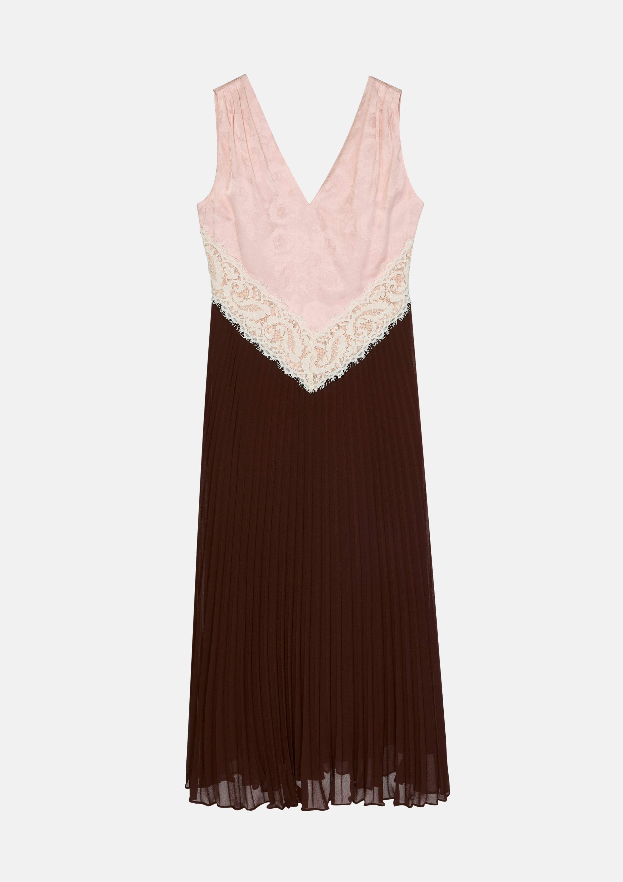 V Neck Pleated Skirt Midi Dress Nomad's Grace
