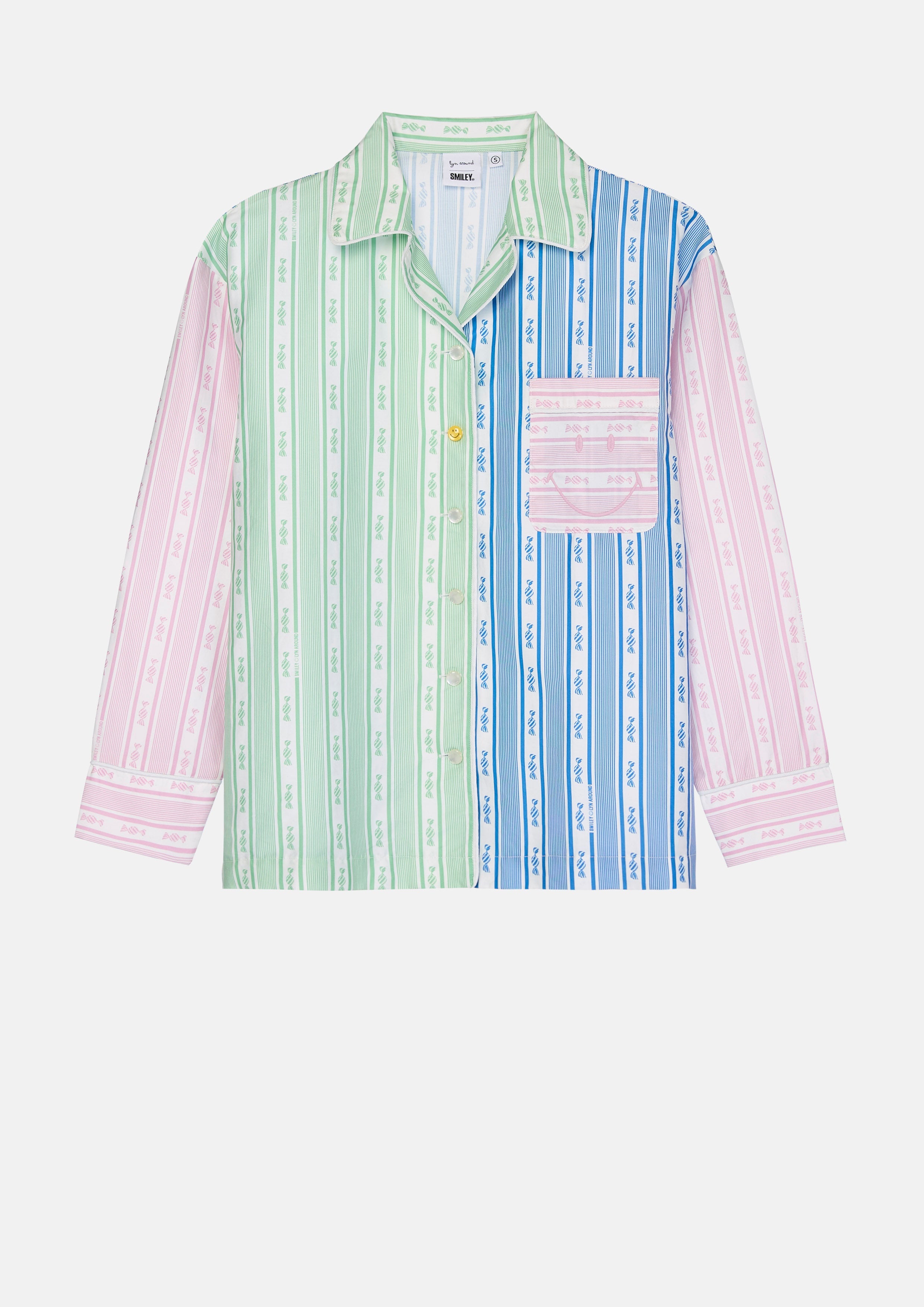 เสื้อเชิ้ตแขนยาวพิมพ์ลายกราฟฟิค คอลเลกชัน Lyn around x SMILEY