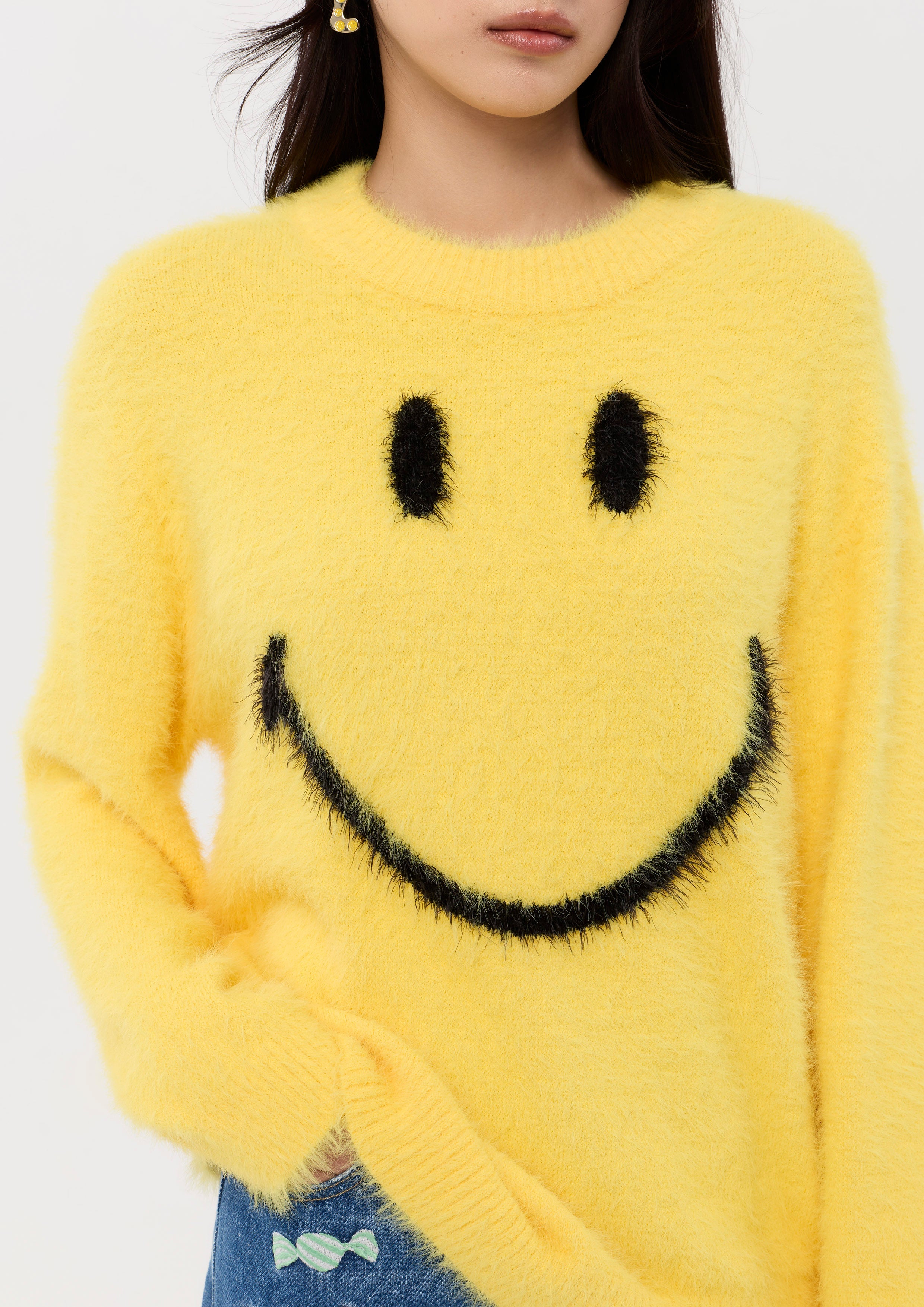 Knitted Long Sleeve Pullover Lyn around x SMILEY