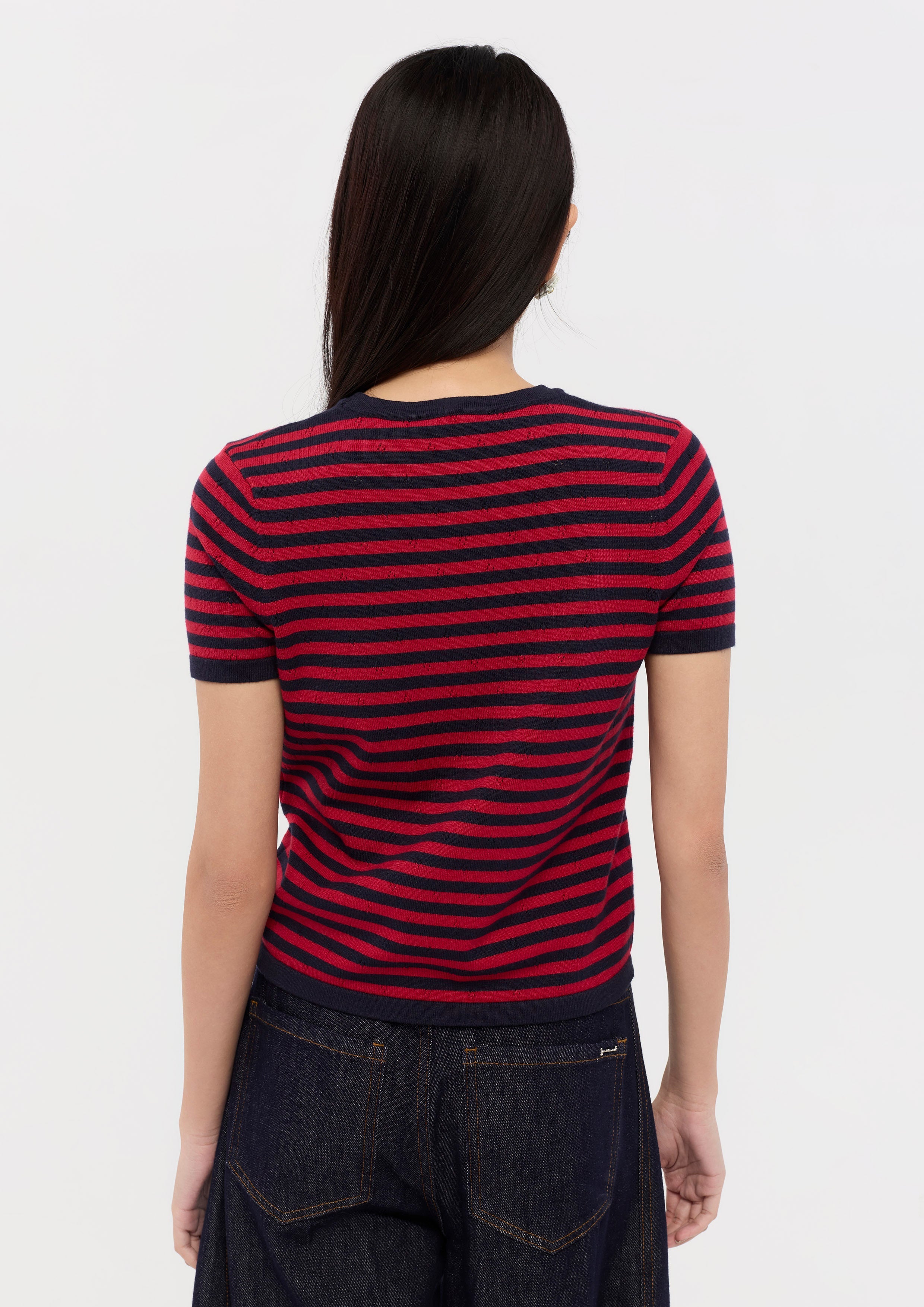 Stripe Print Crop Top Mon Petit Ruban