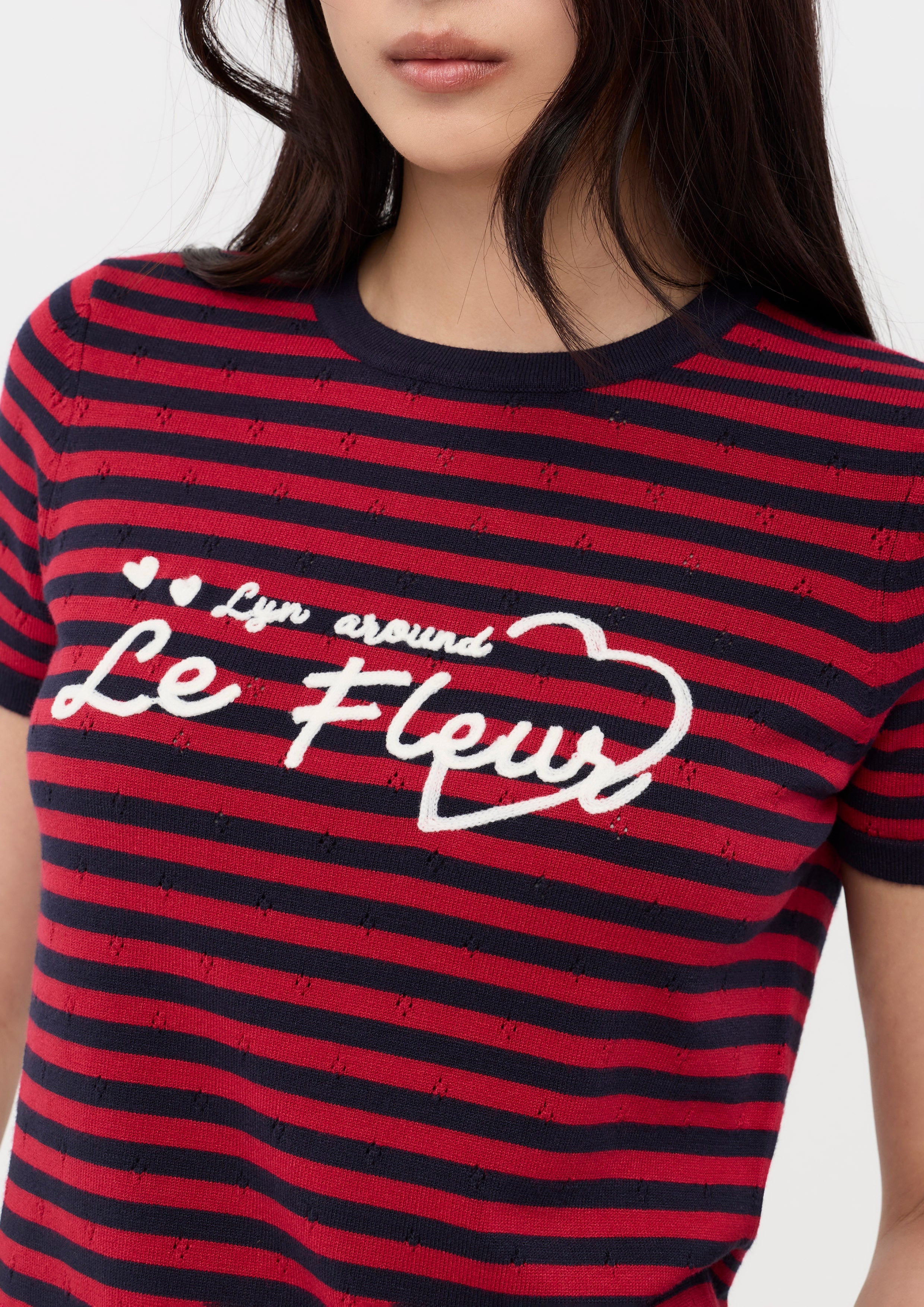 Stripe Print Crop Top Mon Petit Ruban