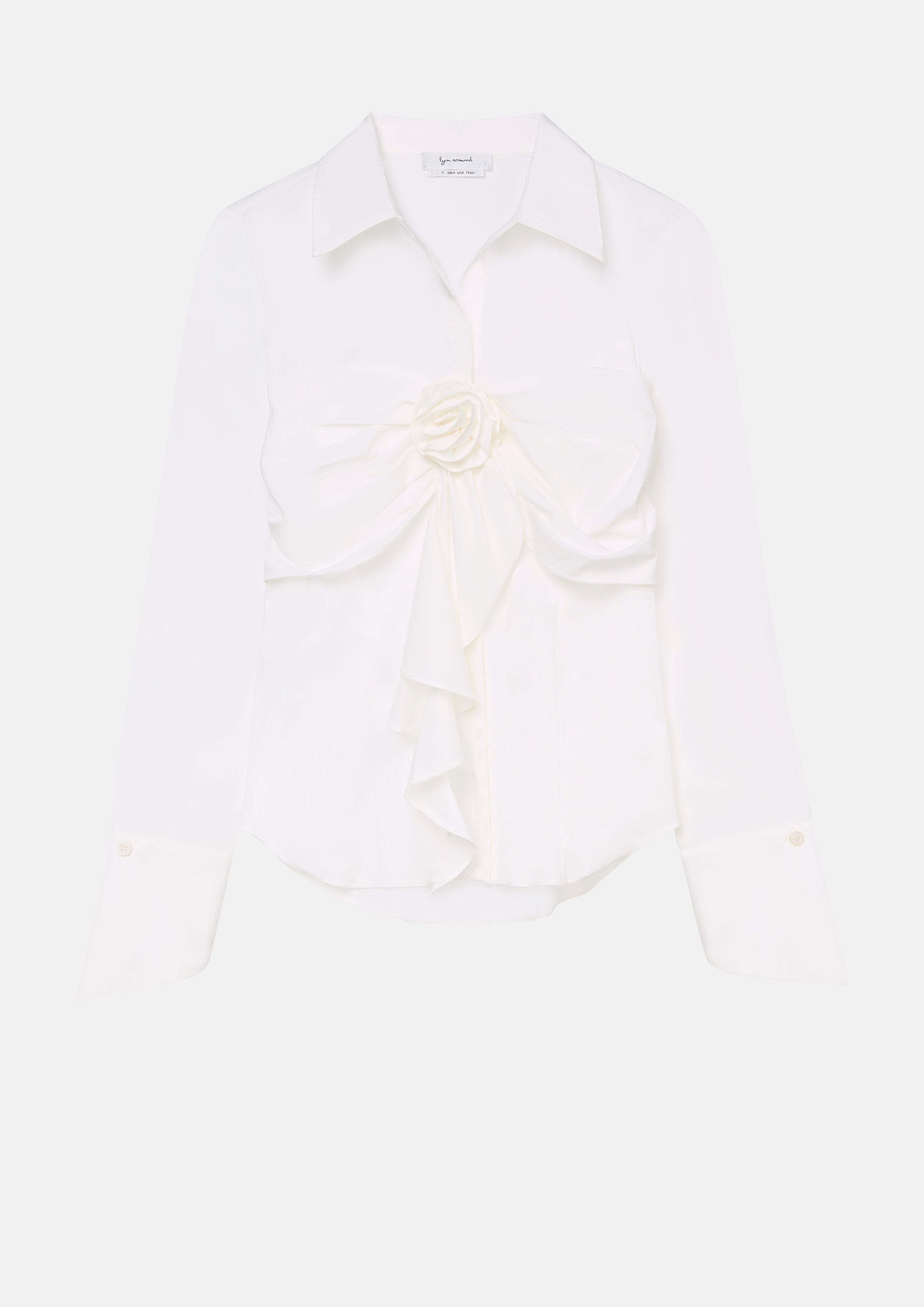 เสื้อเบลาส์แขนยาวแต่งแอพพลิเก้ดอกกุหลาบ คอลเลกชัน Mon Petit Ruban