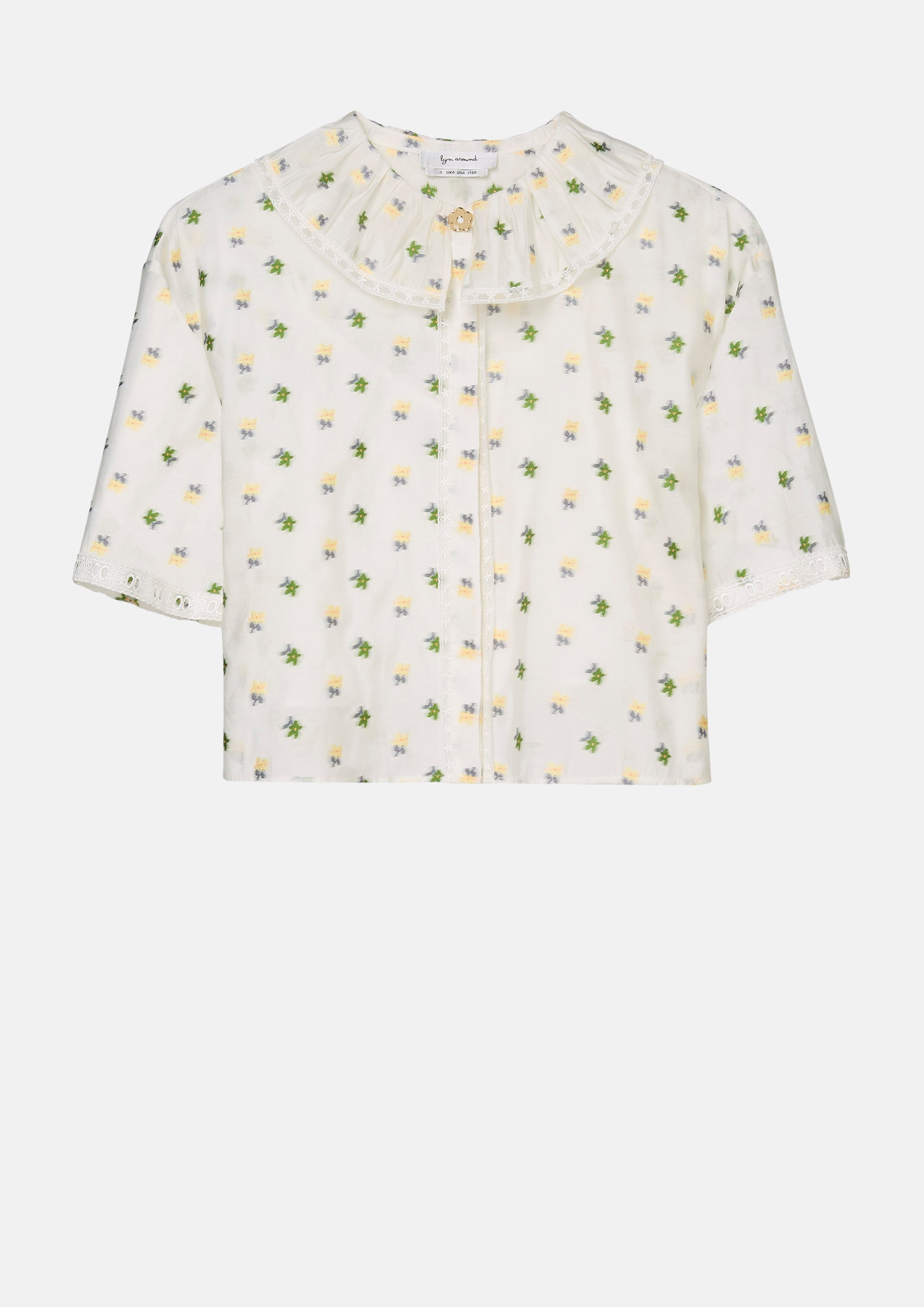 Floral Print Short Sleeve Shirt Garden Poetry
