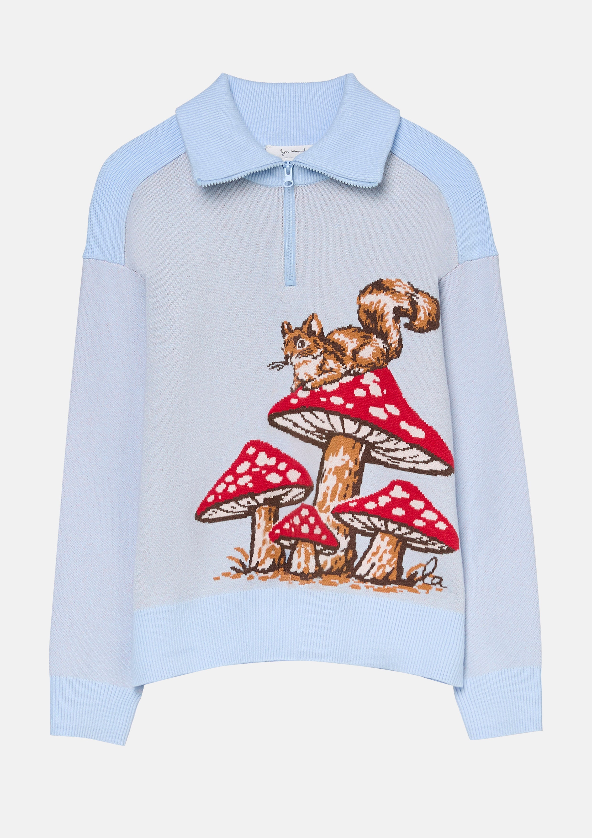 Embroidered Half-Zip Pullover Garden Poetry