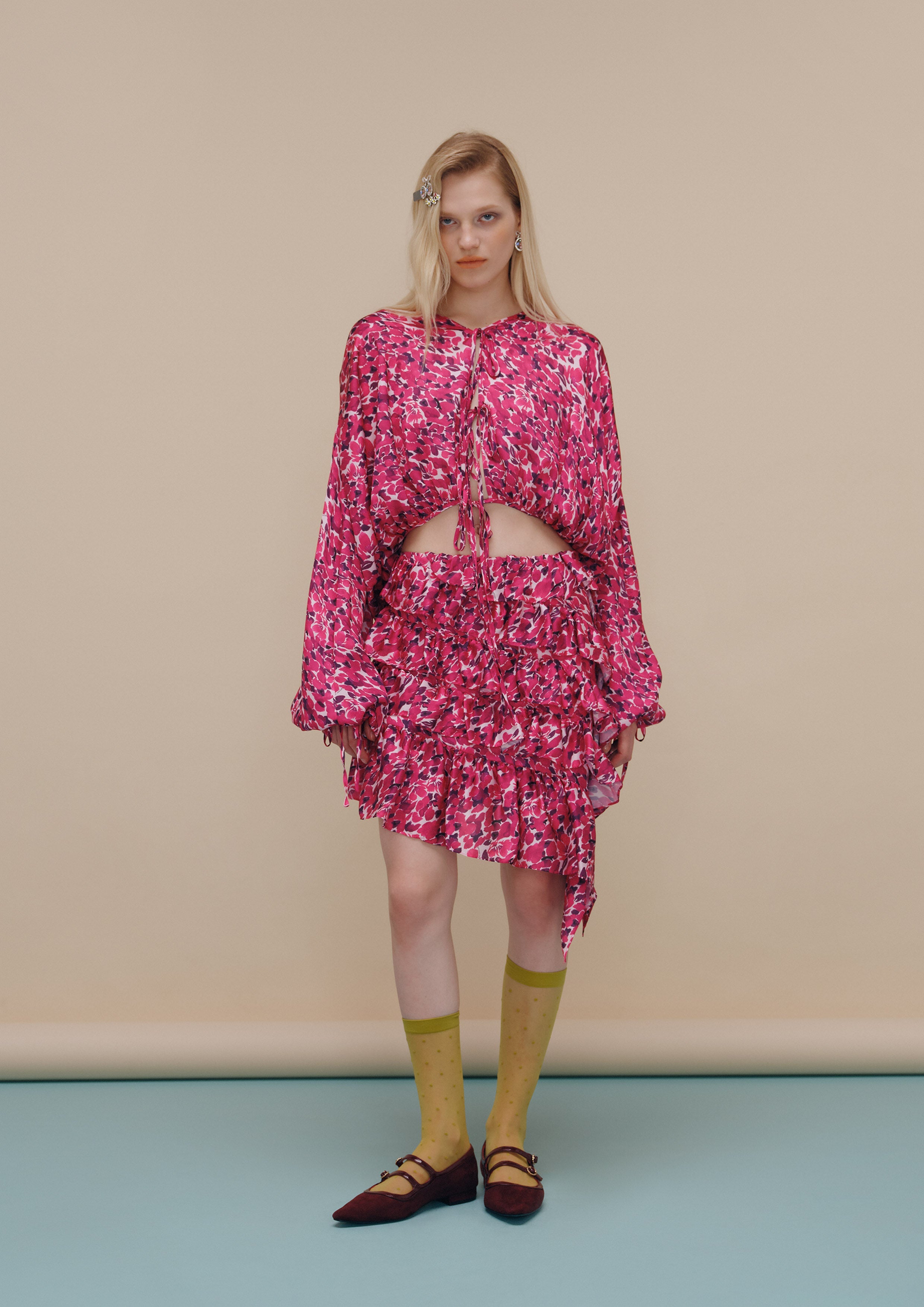 Floral Print Ruffle Mini Skirt Nomad's Grace
