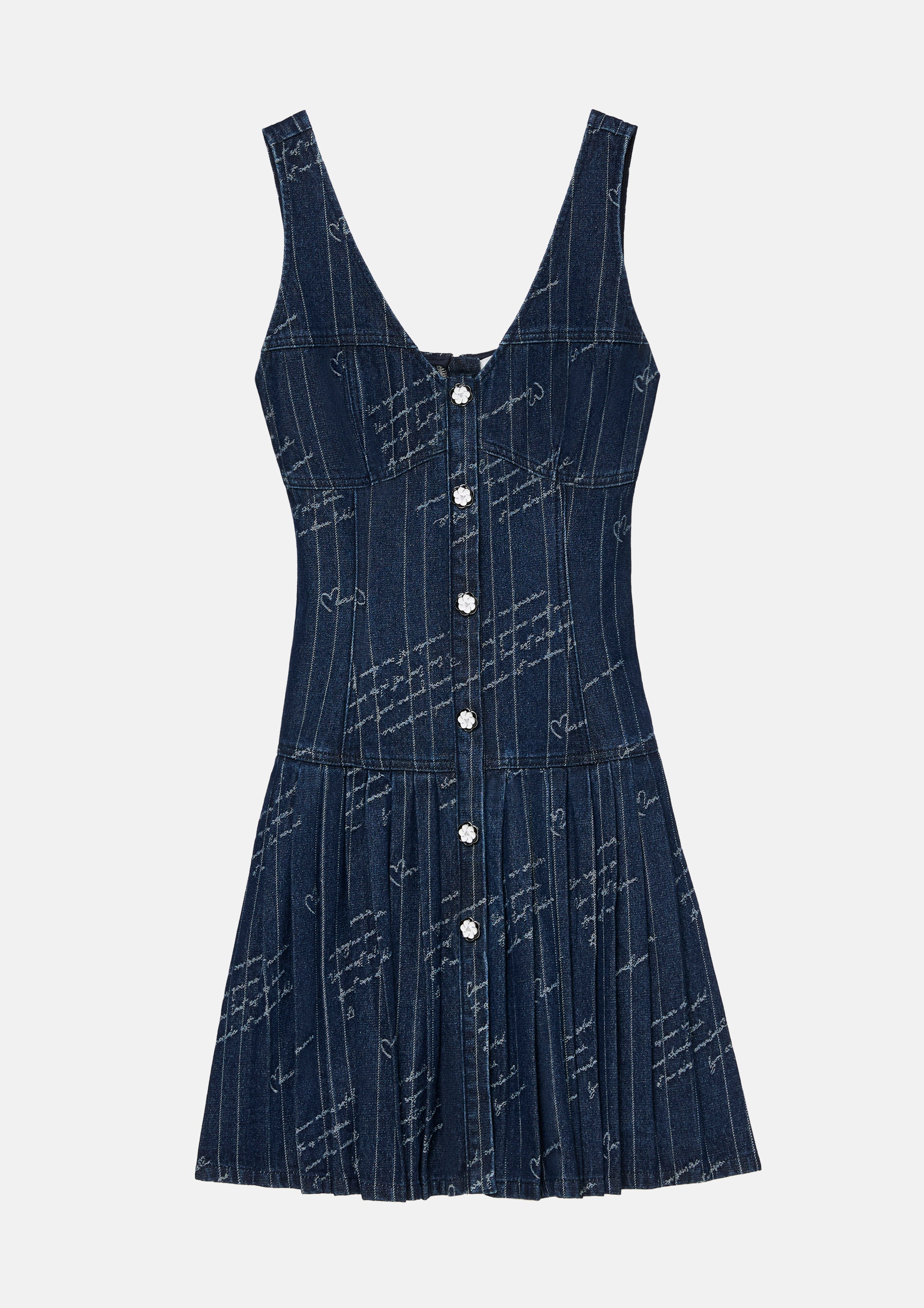 Embroidered Denim Mini Dress Mon Petit Ruban