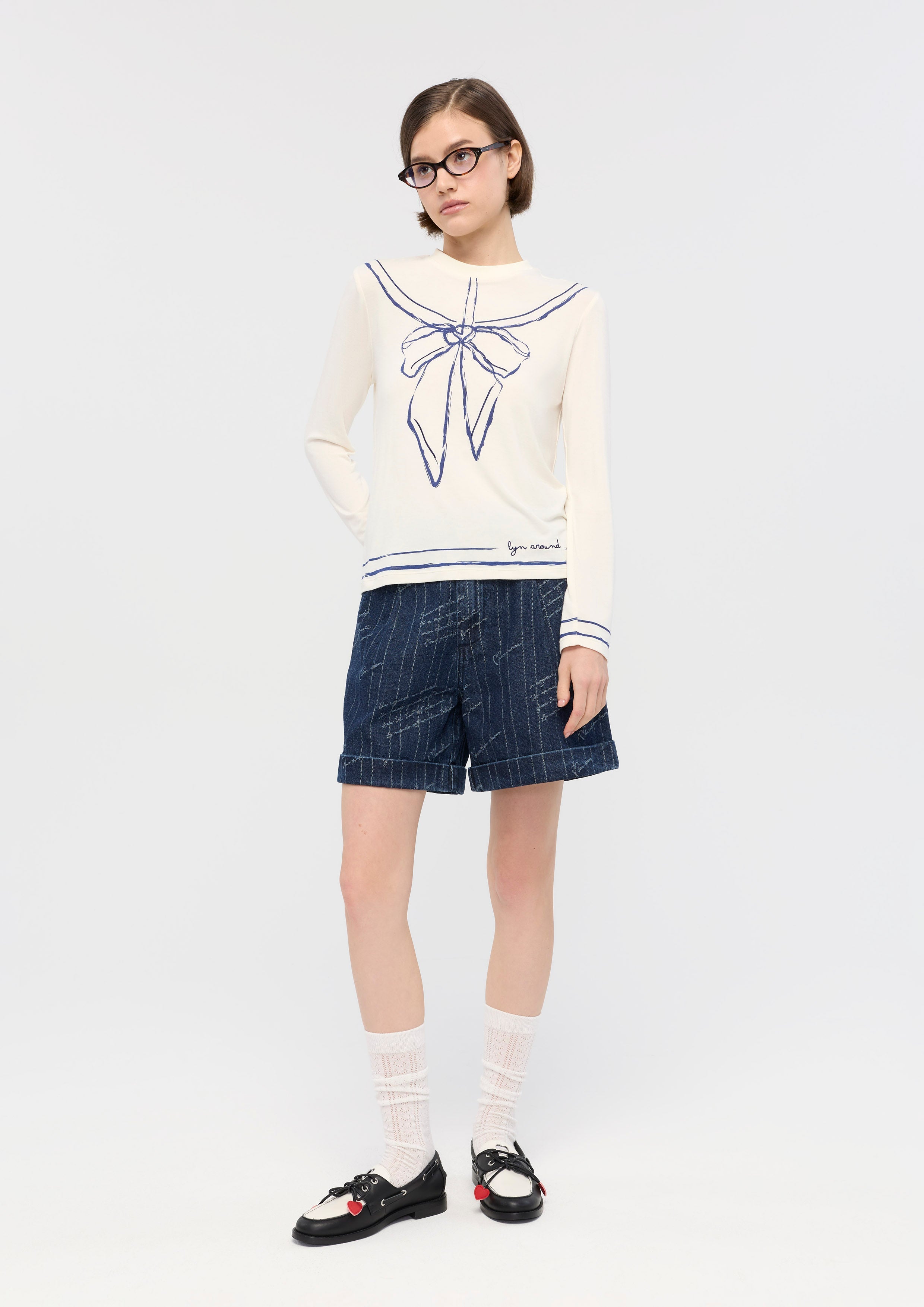 Hand Draw Print Top Mon Petit Ruban