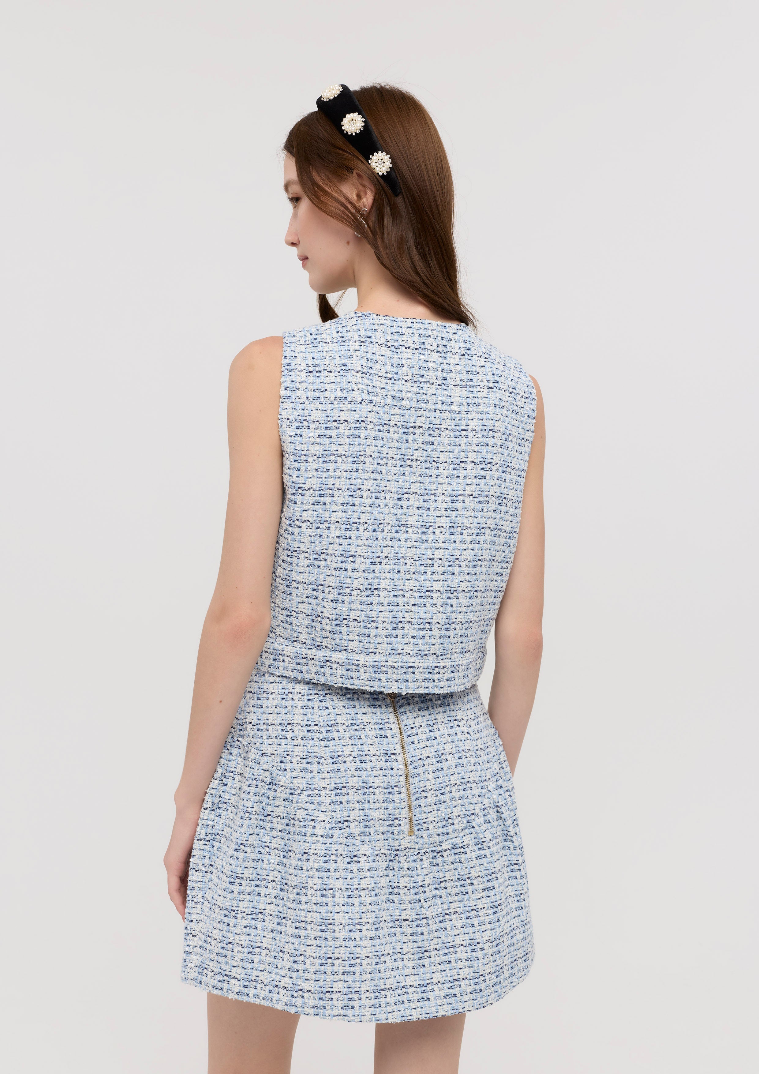 Tweed Flap Pocket Vest Garden Poetry