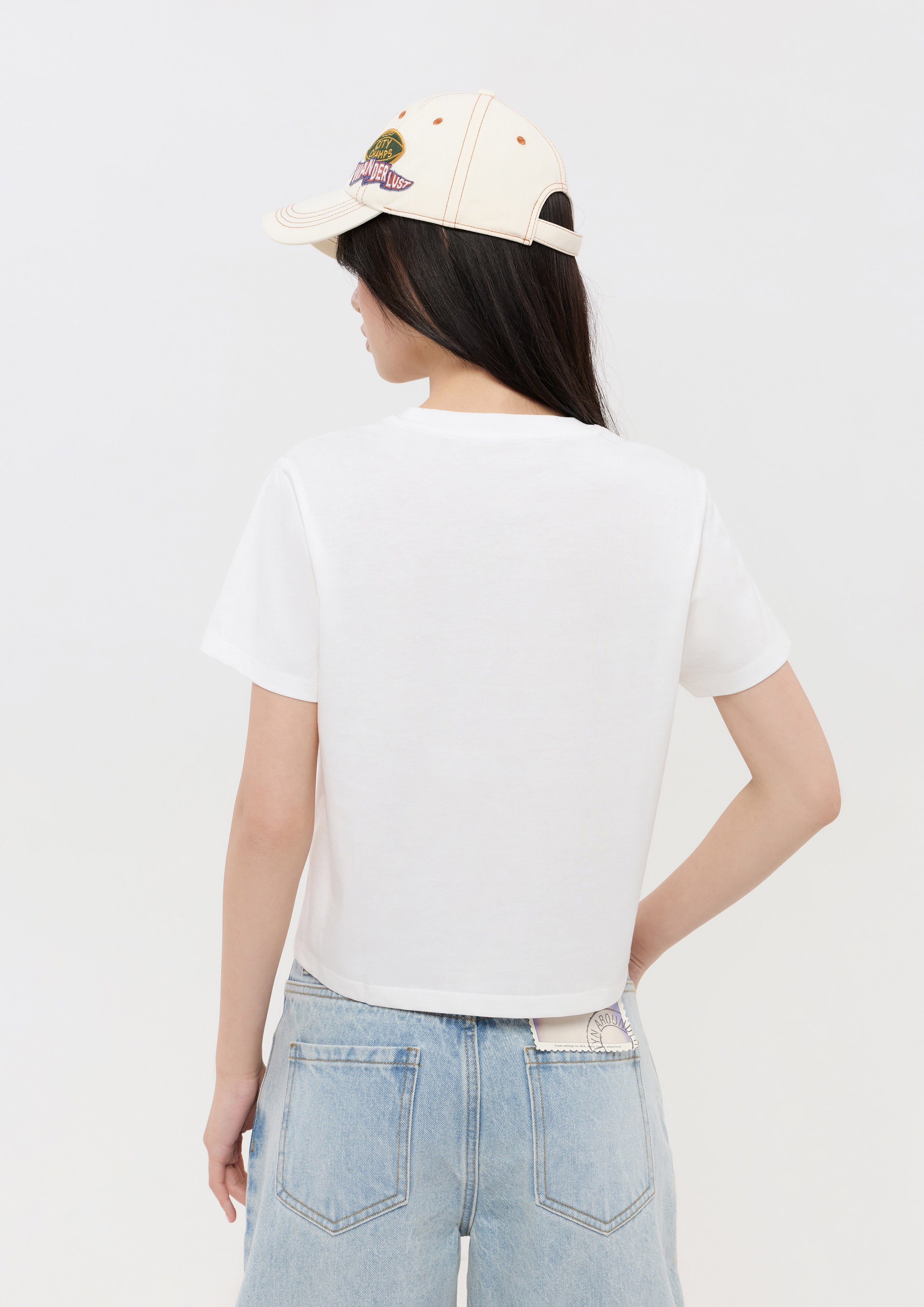 เสื้อยืดแขนสั้นปักลายลูกแมว คอลเลกชัน The Wandering Remix