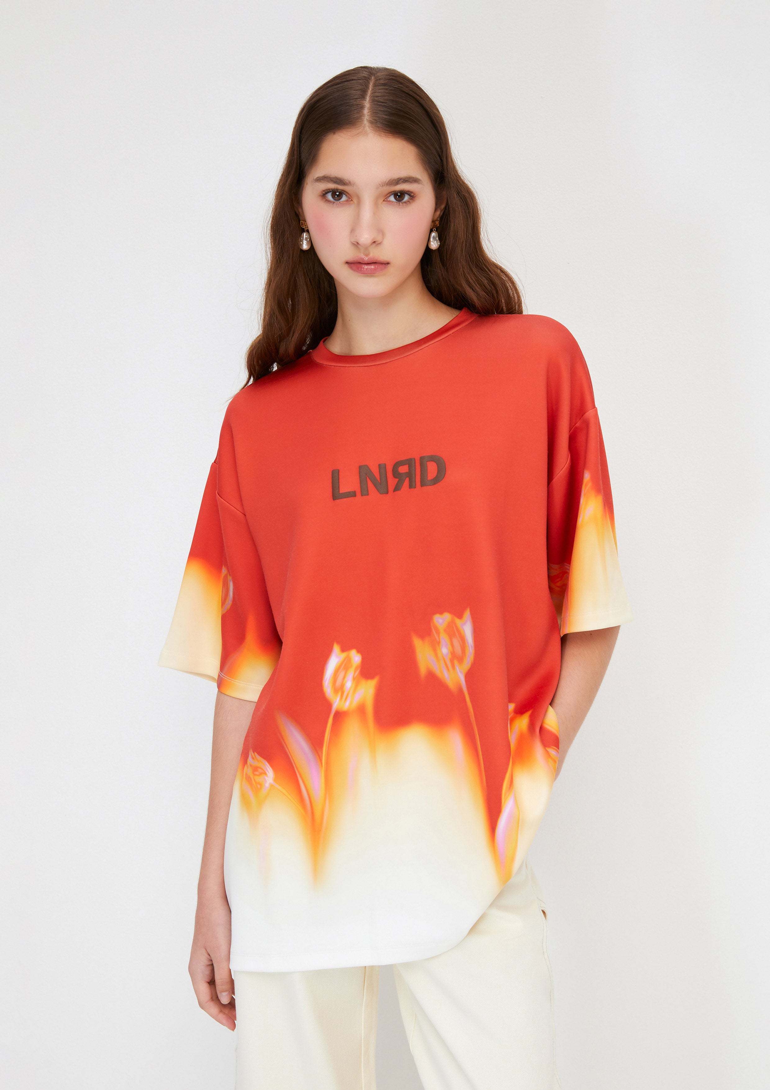 Faded Flower T-Shirt Melting Bloom