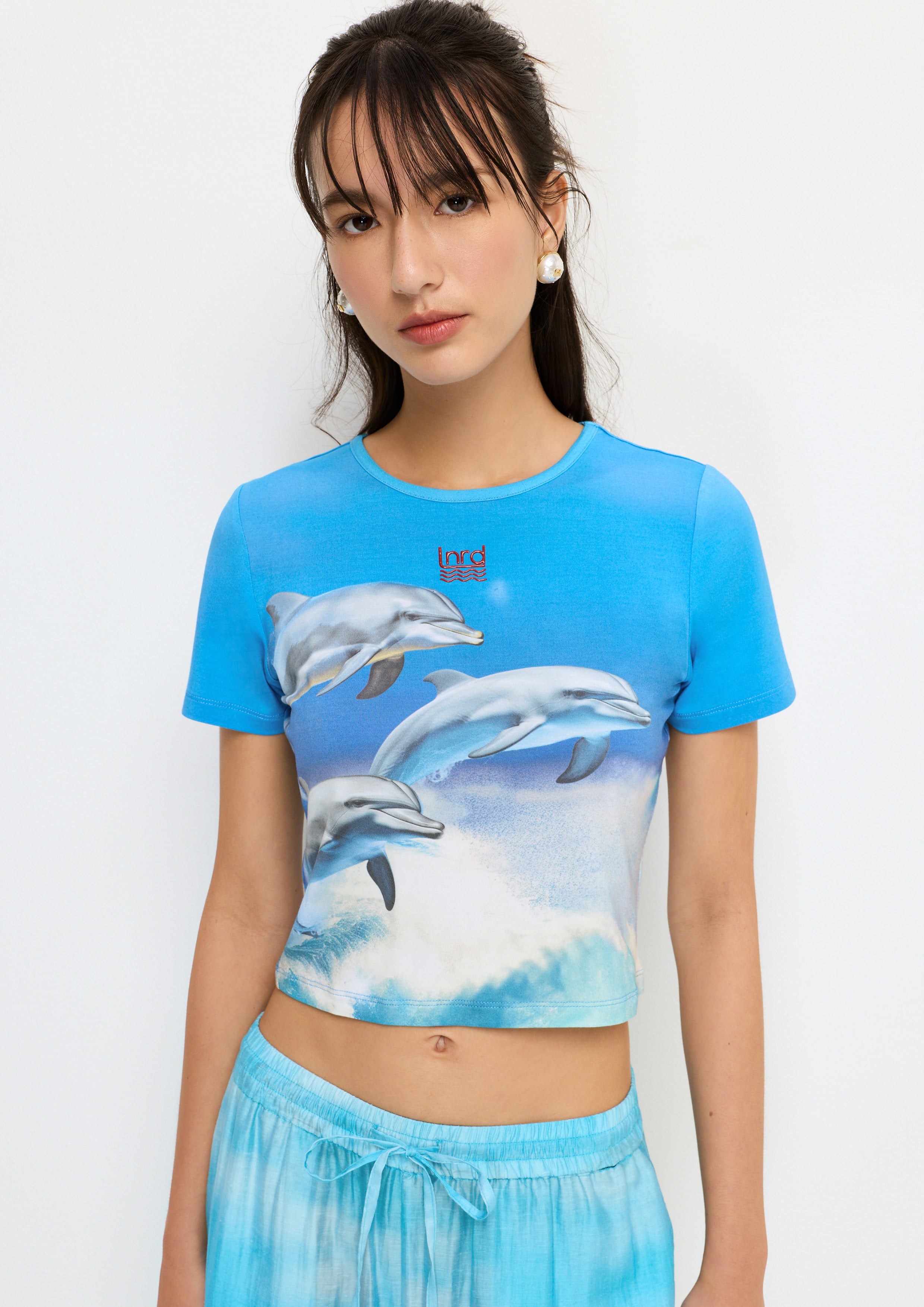 เสื้อยืดครอปพิมพ์ลาย คอลเลกชัน You Deserve a Break