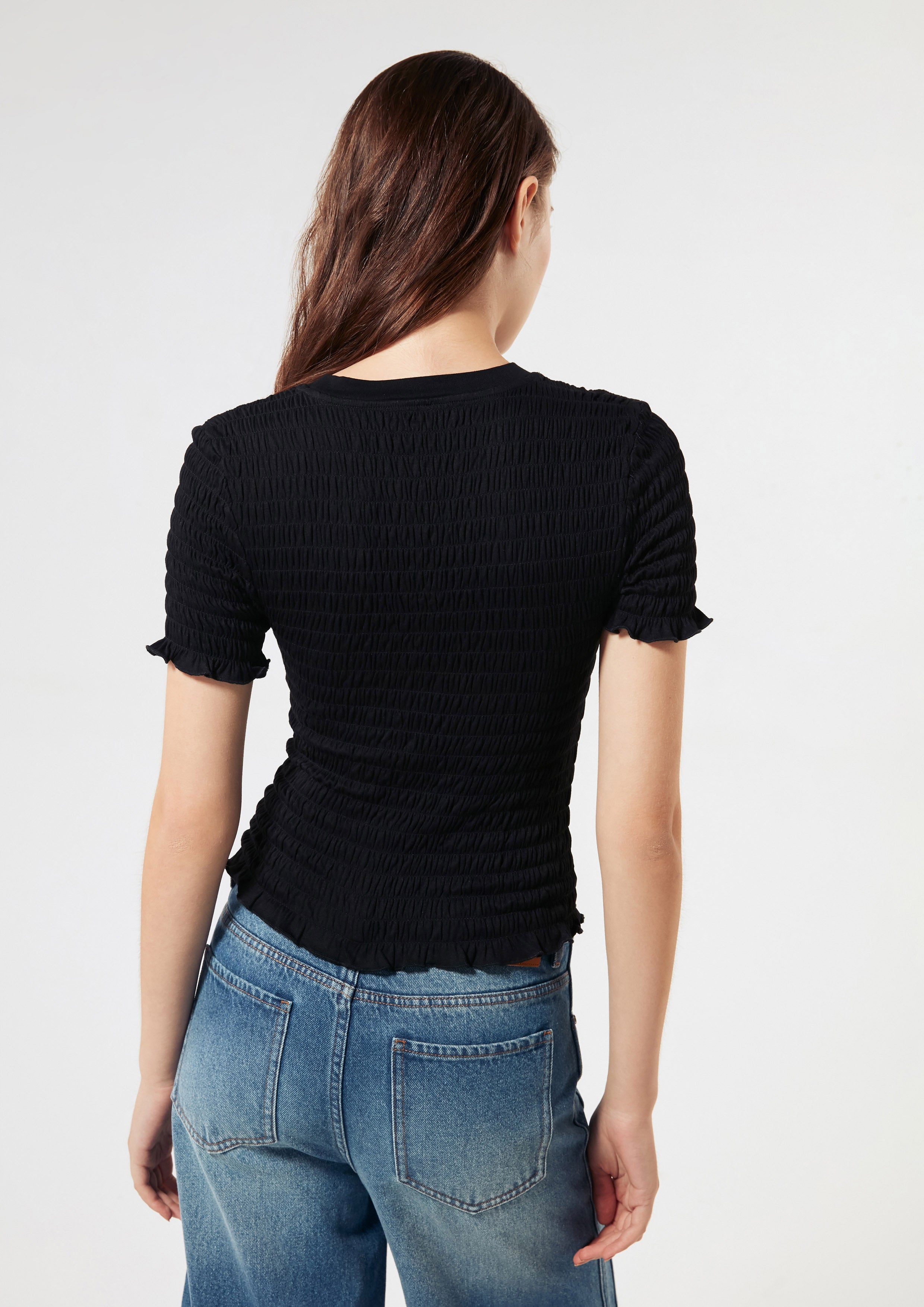 เสื้อยืดแขนสั้นผ้าสม็อคพิมพ์ลาย คอลเลกชัน You Deserve a Break