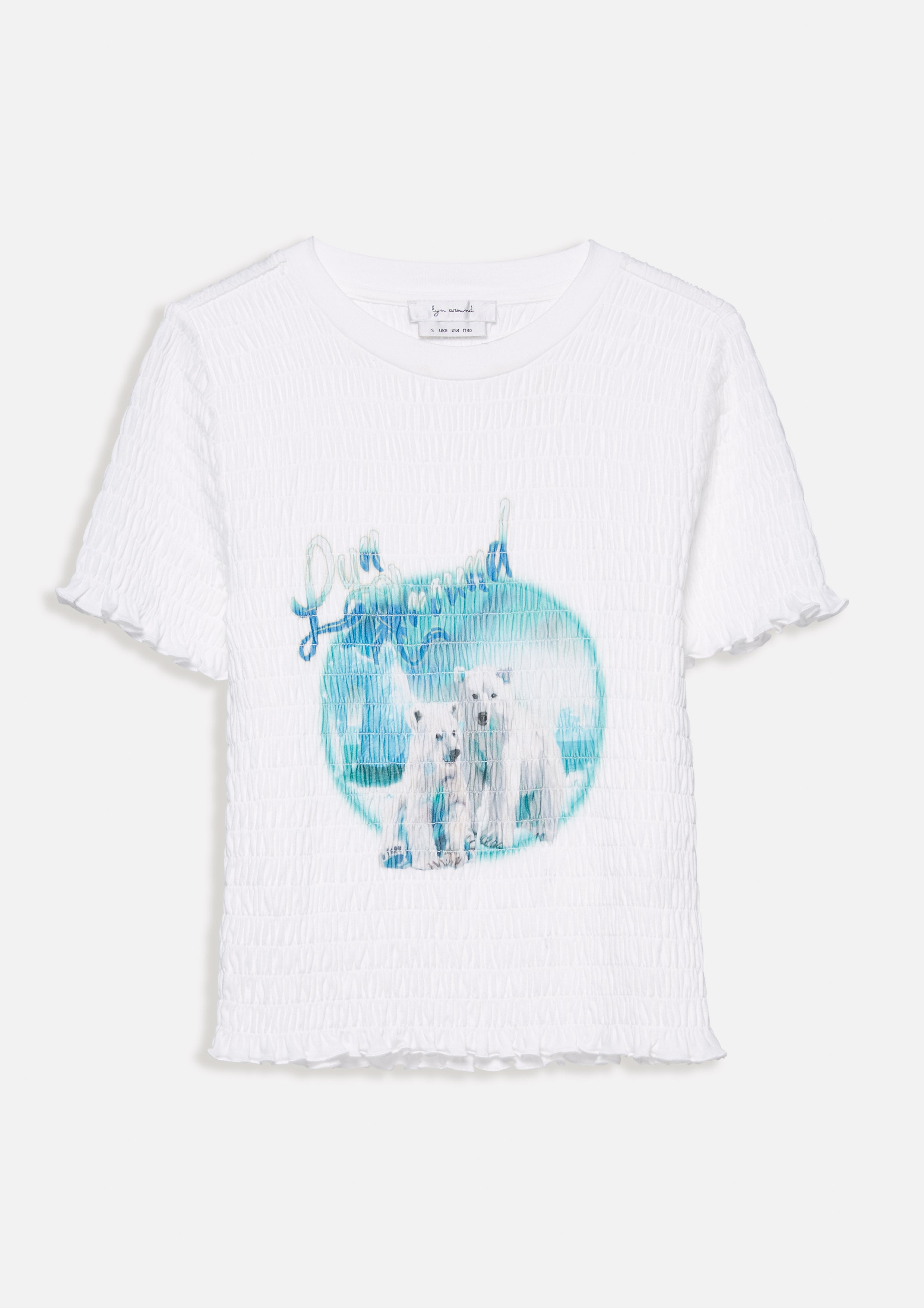 เสื้อยืดแขนสั้นผ้าสม็อคพิมพ์ลาย คอลเลกชัน You Deserve a Break