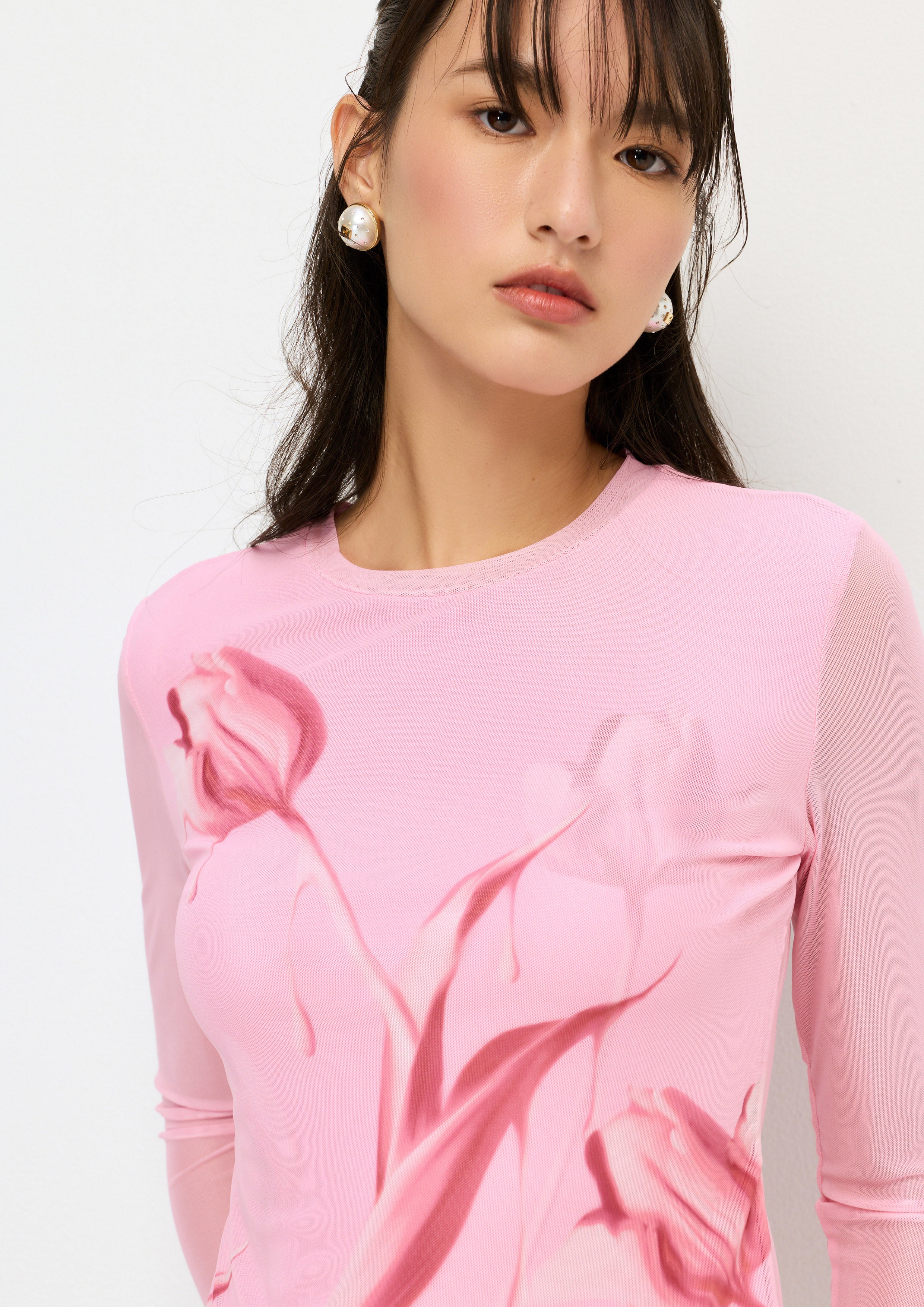 Floral Long Sleeve Top Melting Ice (Cream)