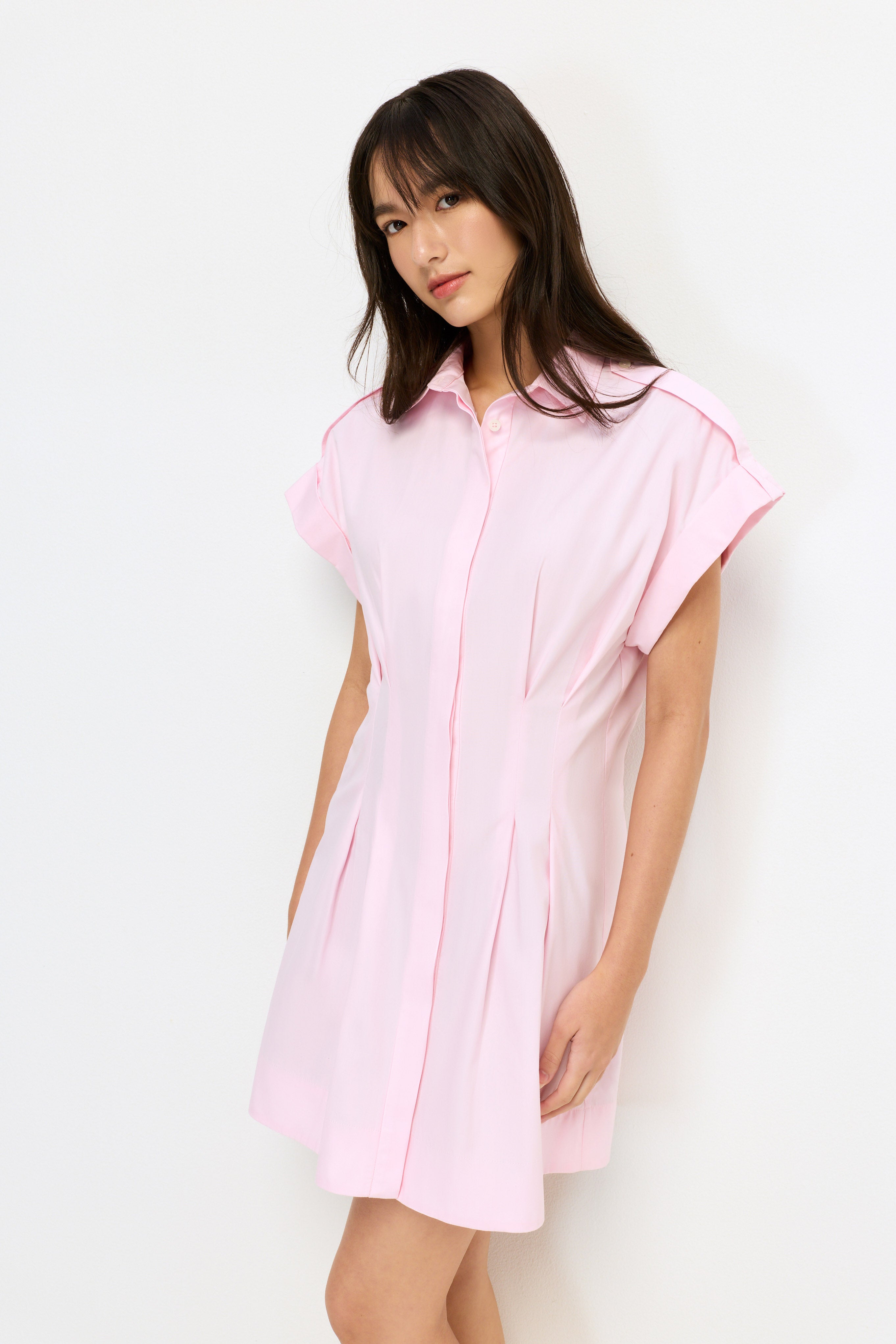 เดรสสั้นแต่งพลีท คอลเลกชัน Melting Ice (Cream)