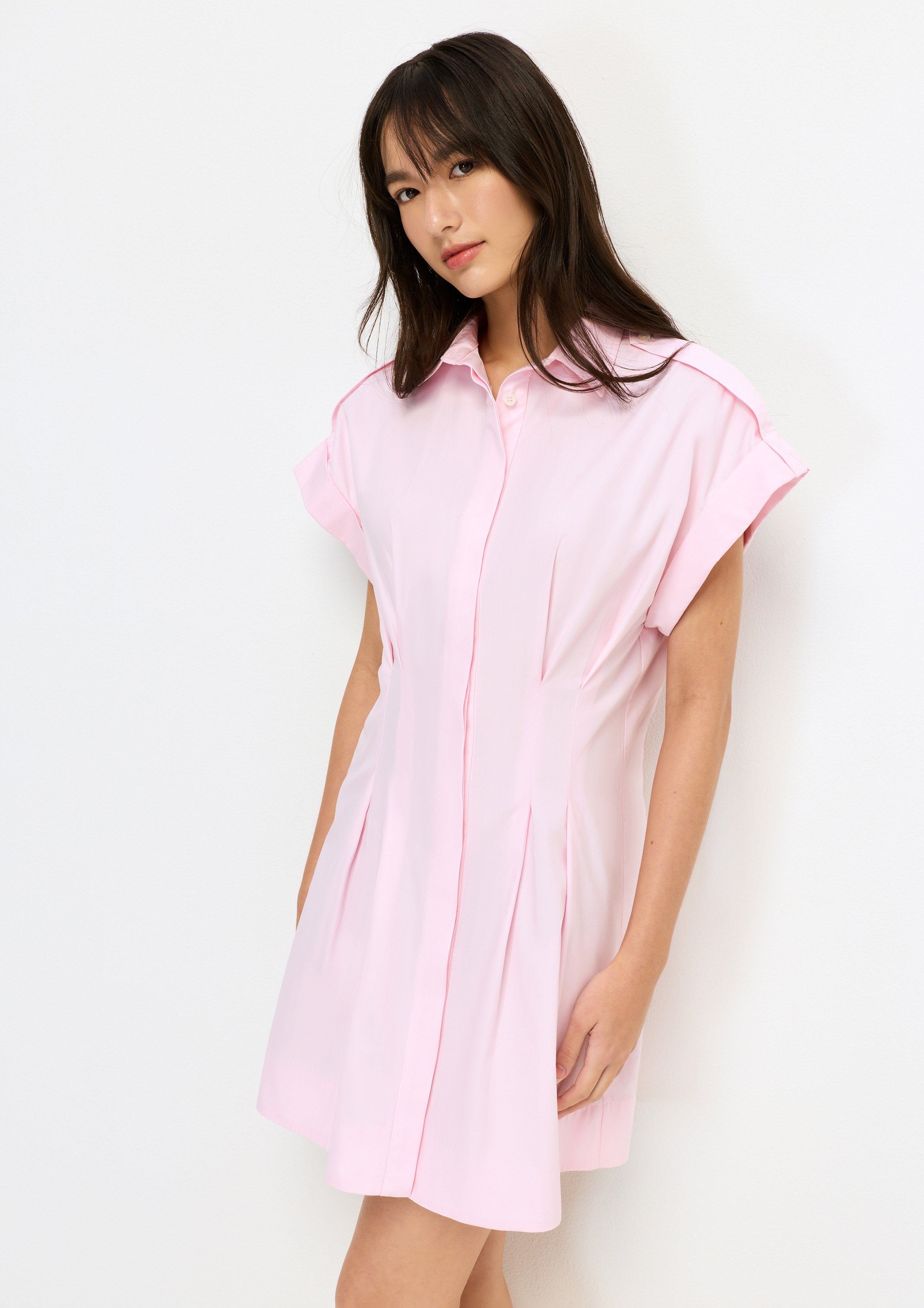 เดรสสั้นแต่งพลีท คอลเลกชัน Melting Ice (Cream)