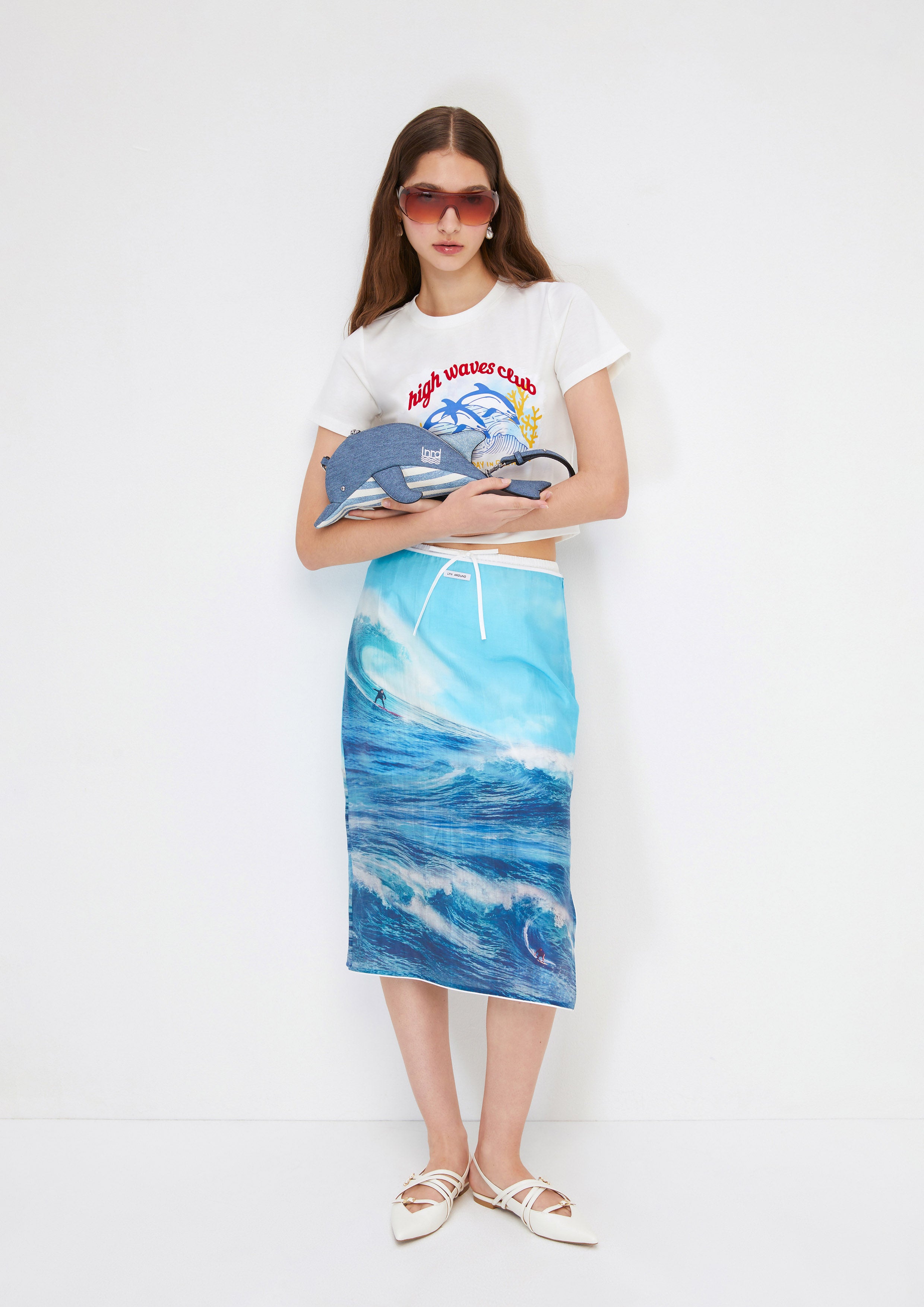 กระโปรงมิดิพิมพ์ลาย คอลเลกชัน You Deserve a Break