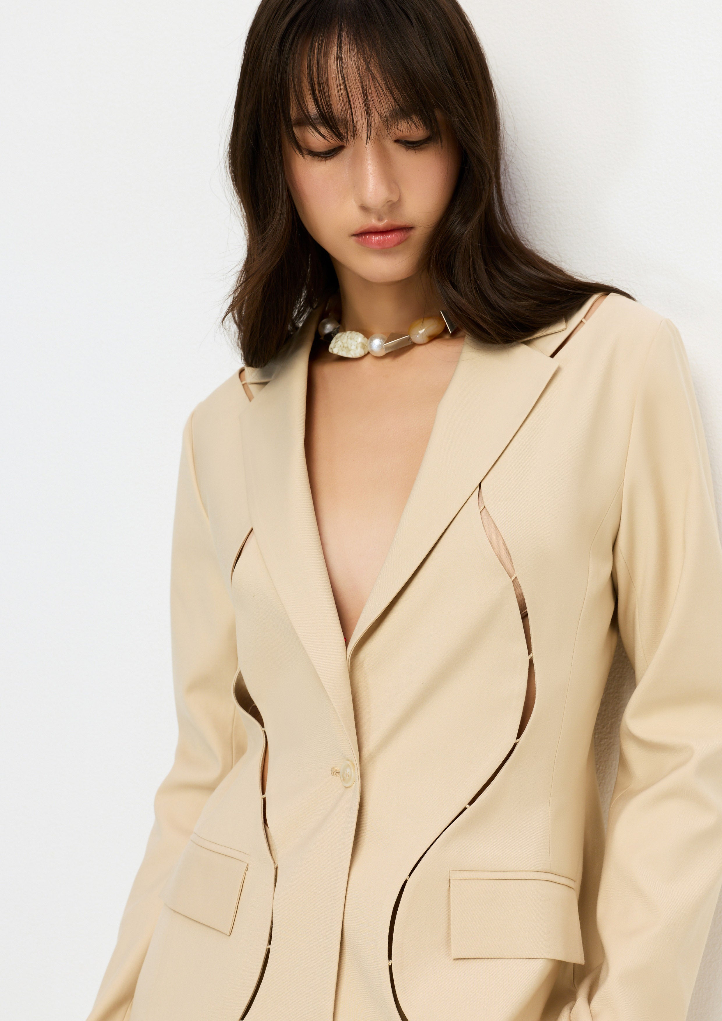 Curve Cut-Out Jacket Aurora Veil