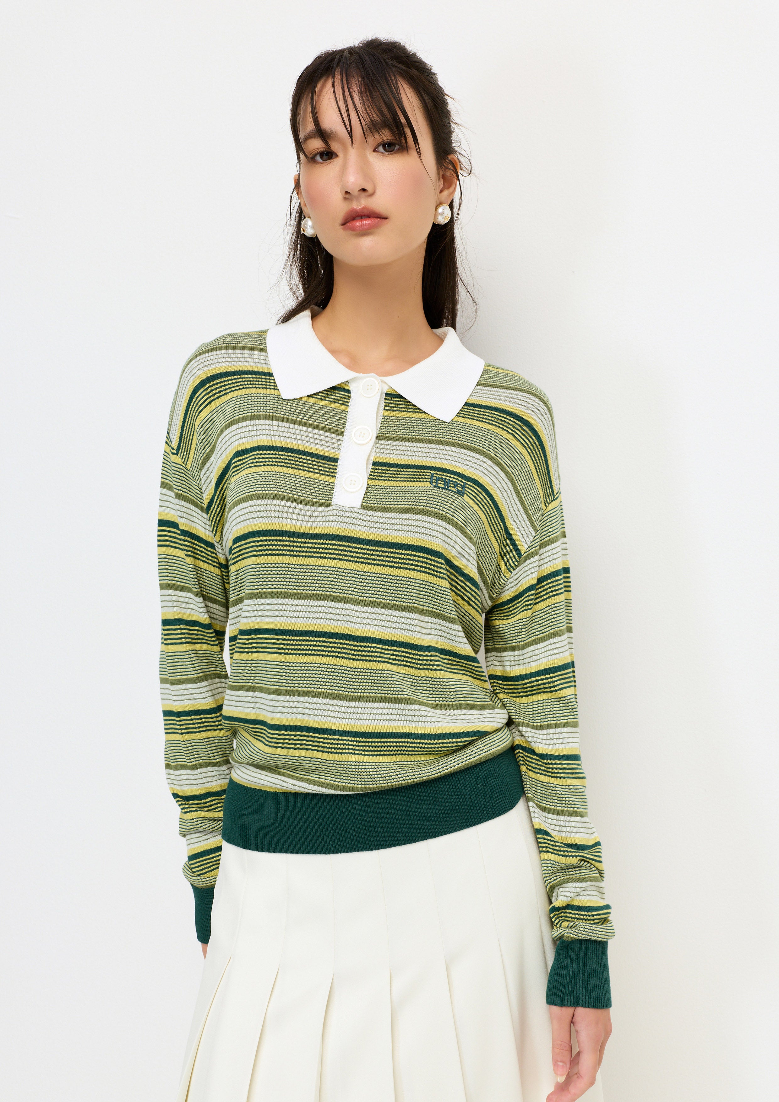 Stripe Long Sleeve Pullover Melting Bloom