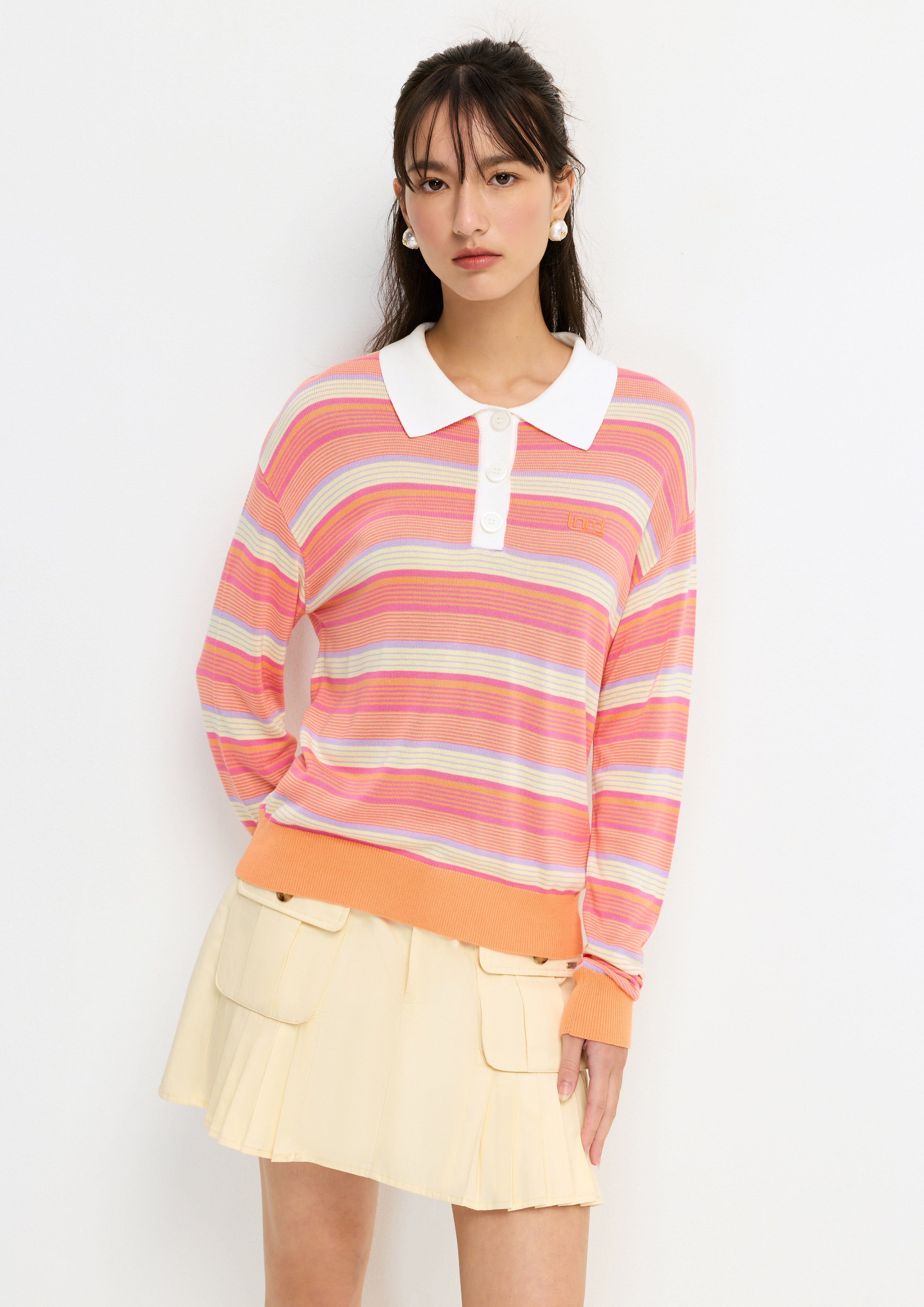 Stripe Long Sleeve Pullover Melting Bloom