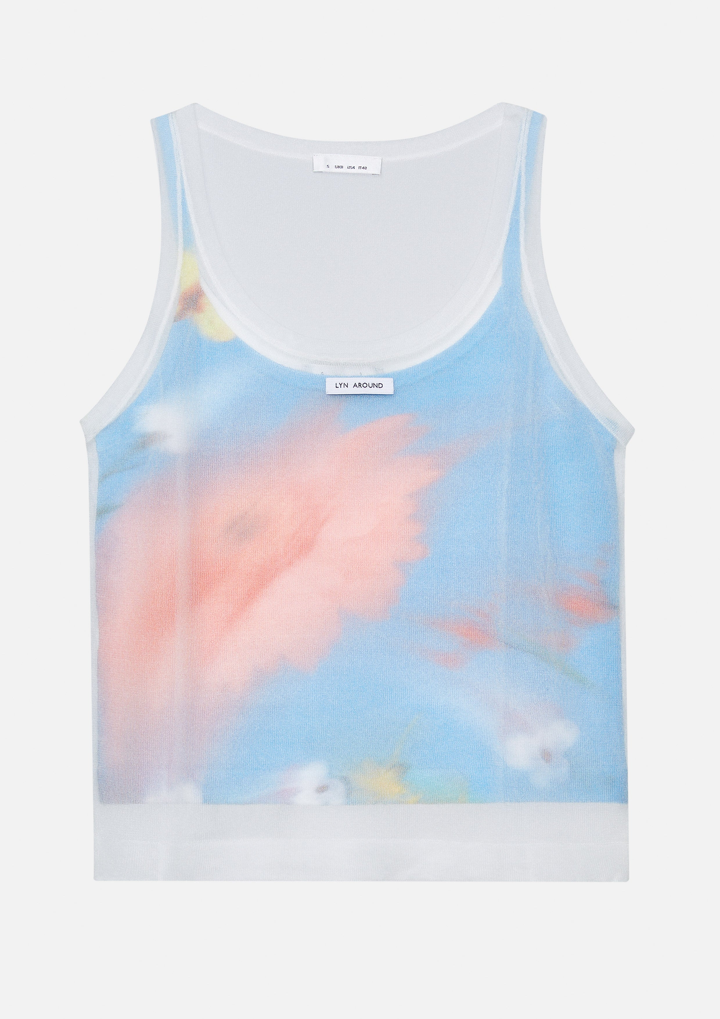 Sheer Layered Crop Top Melting Ice (Cream)