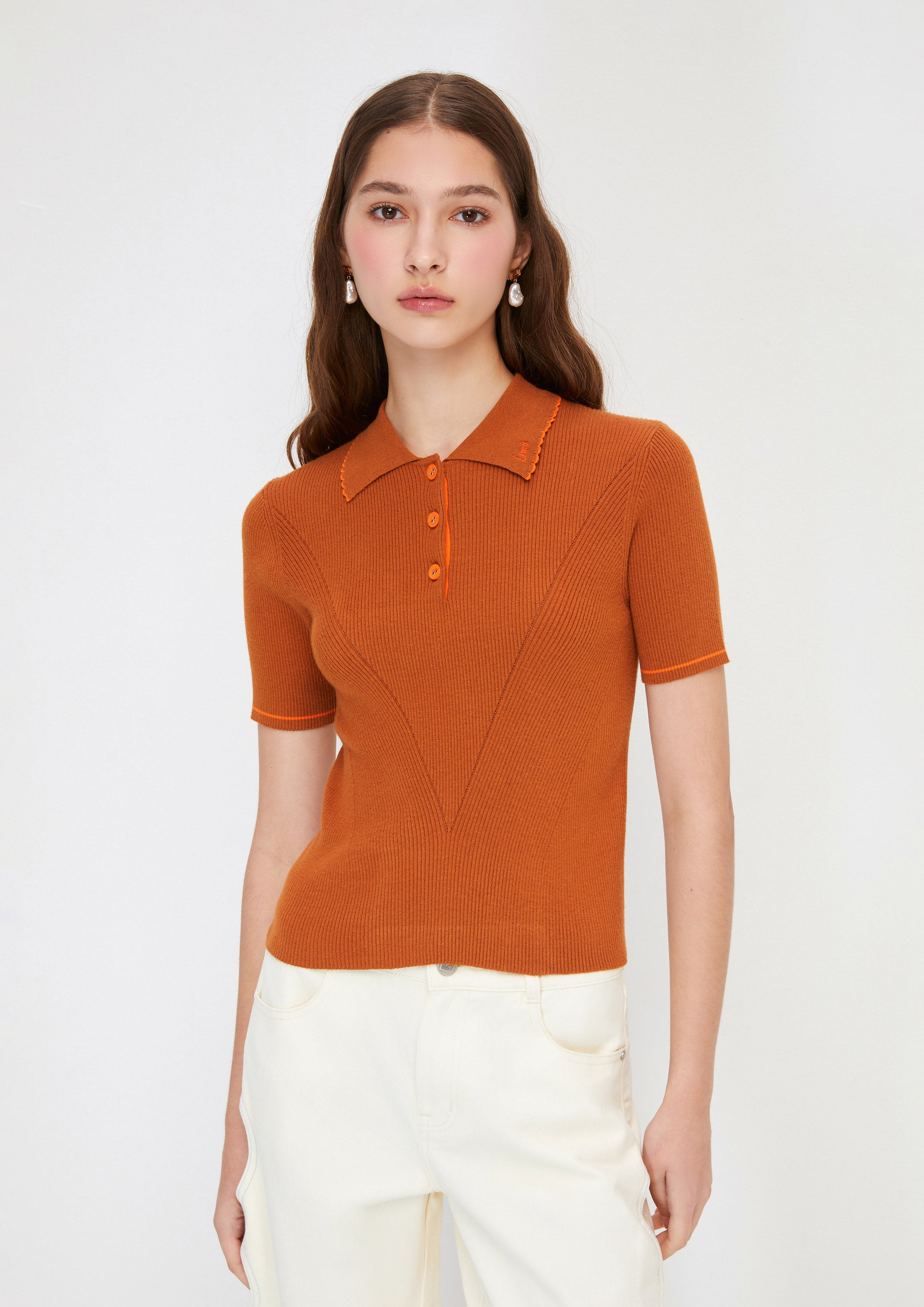 เสื้อโปโลนิตแขนสั้น คอลเลกชัน Aurora Veil