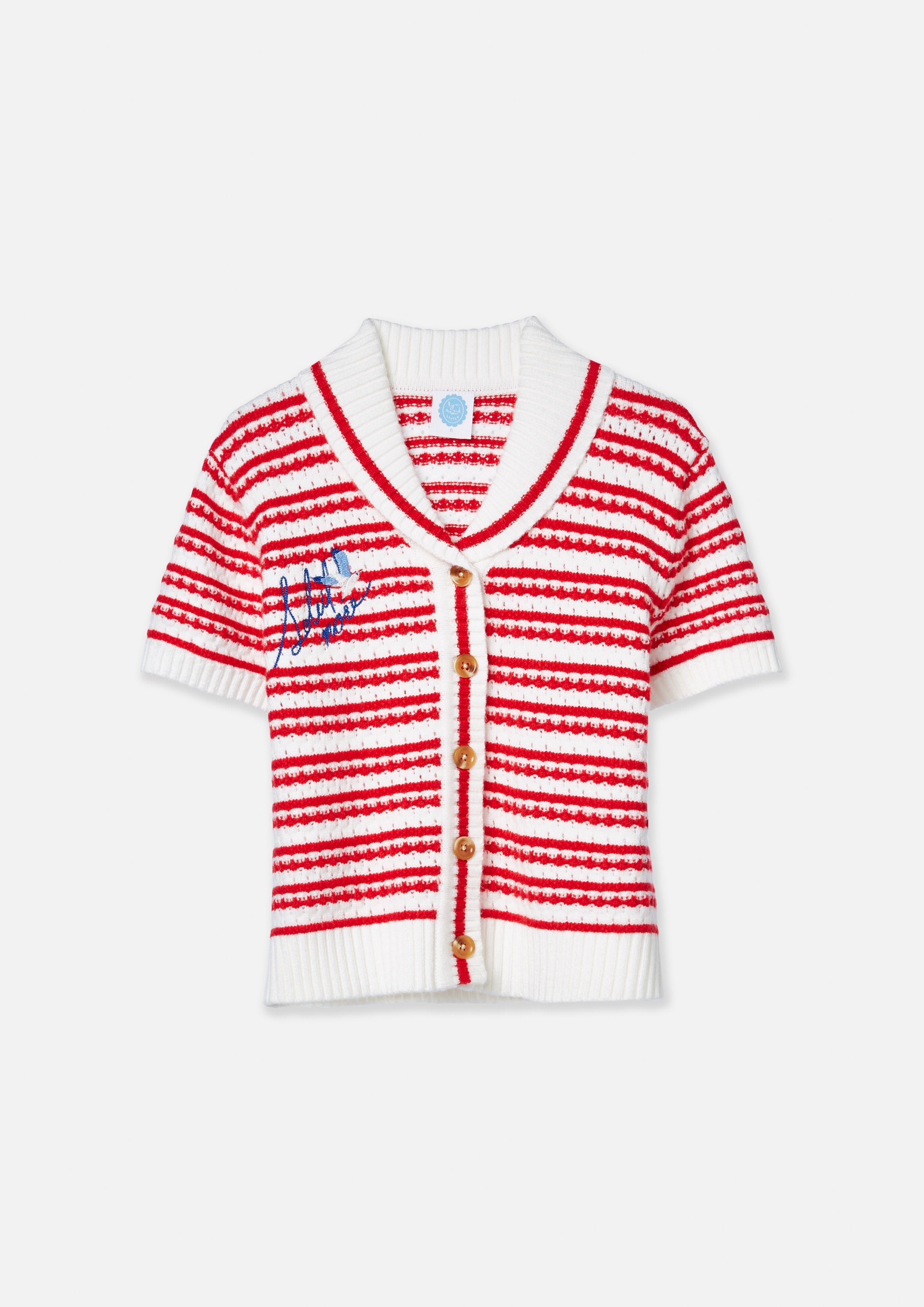 Stripe Knited Logo Top For Mini Girls Califonia Yacht Club