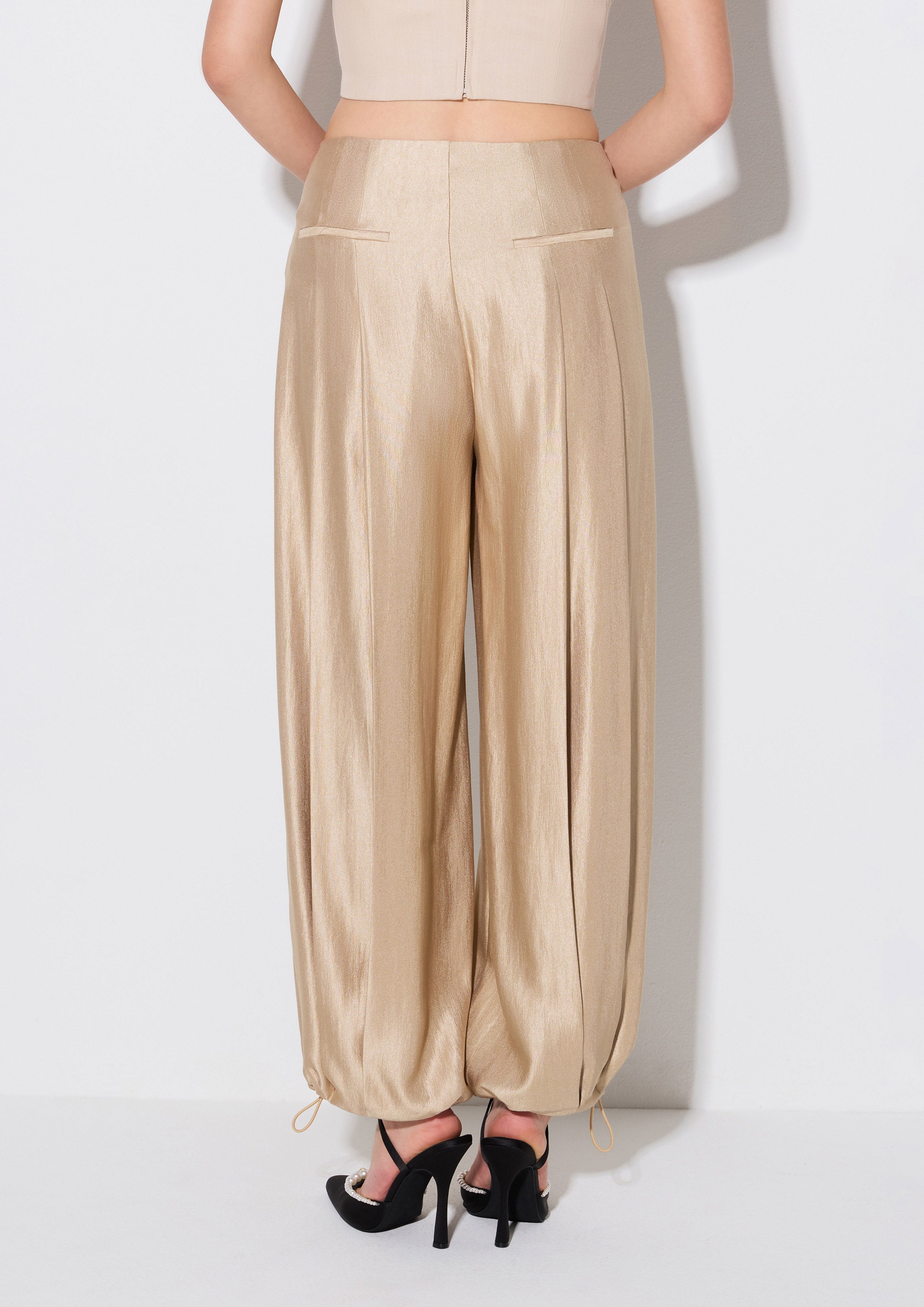Satin Pleated Wide Leg Trousers Weekender