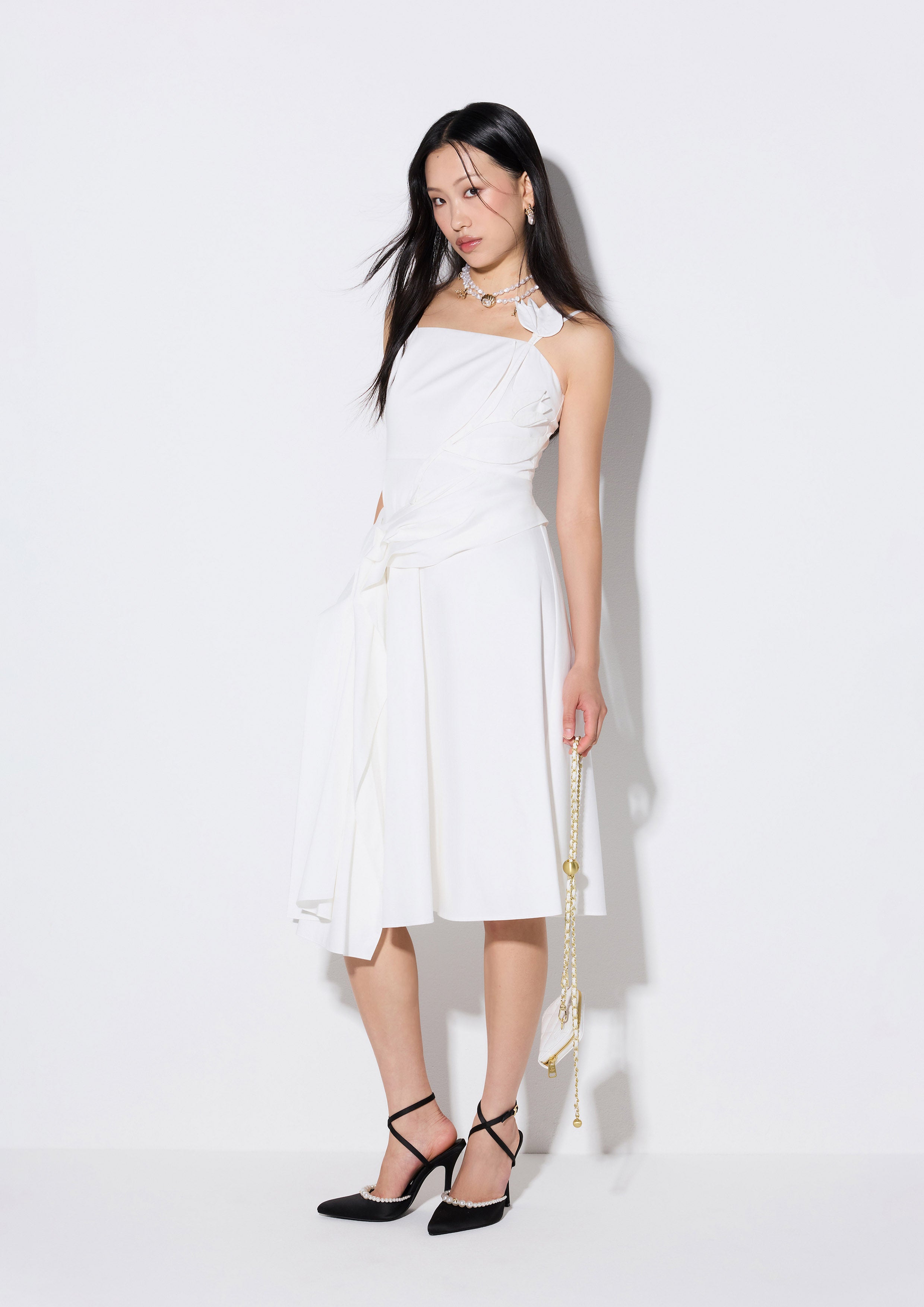 Floral Applique Strap Midi Dress Weekender