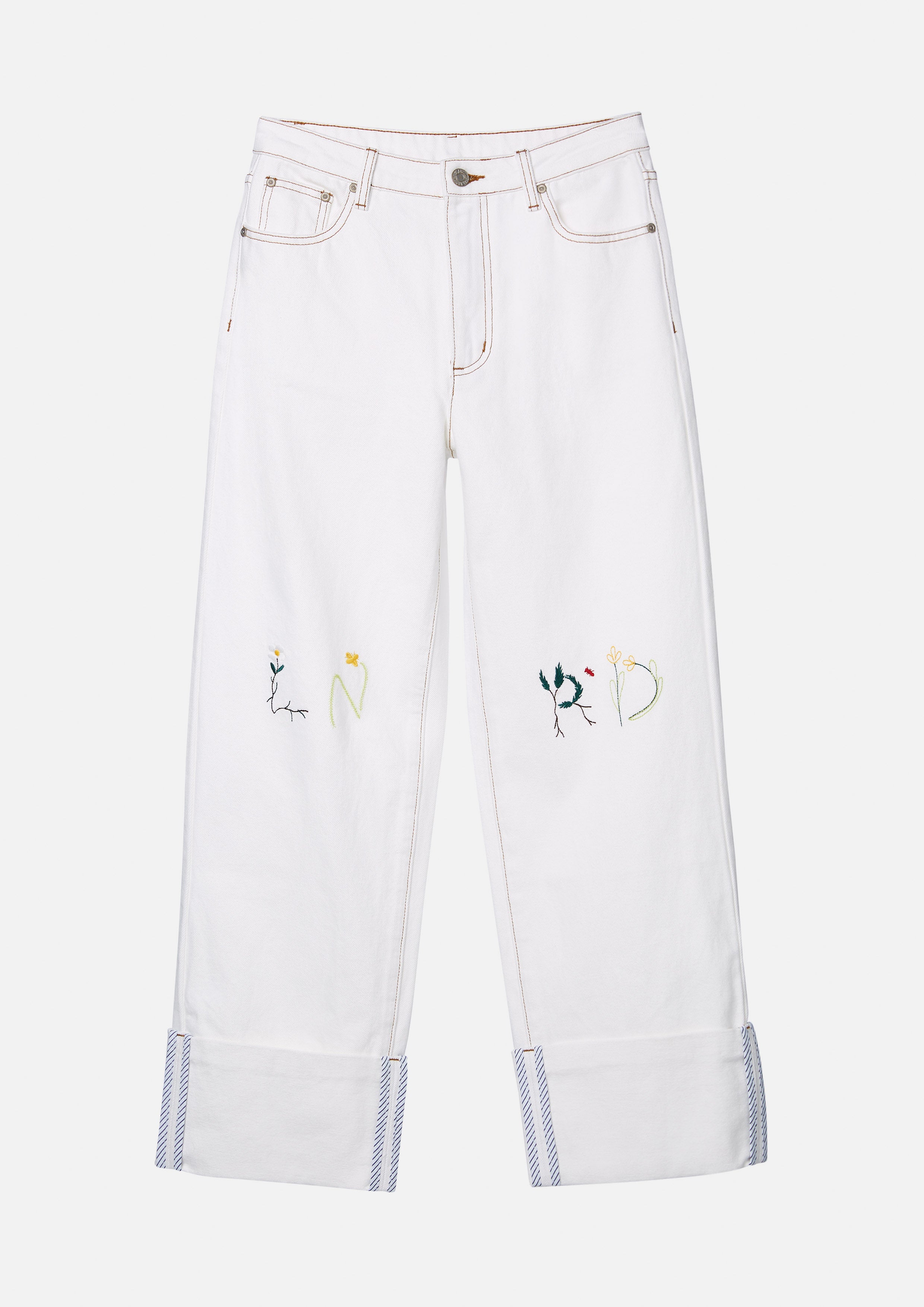 Contrast Stitching Logo Embroidered Trousers Camp Diary