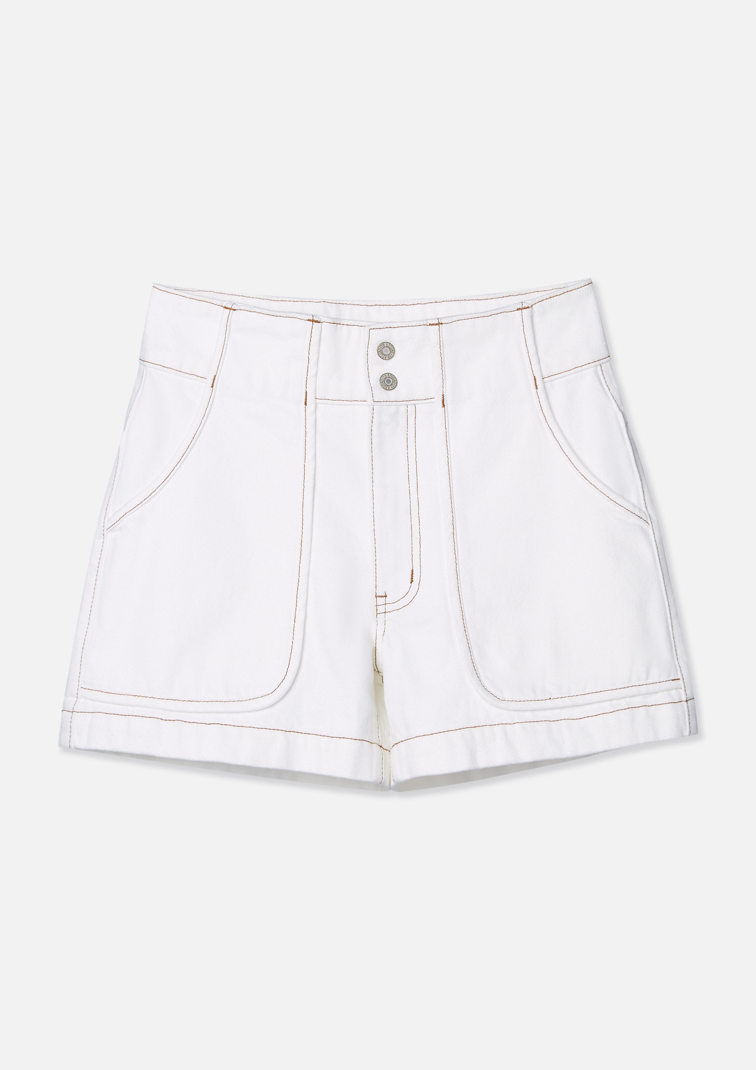 Contrast Stitching Logo Embroidered Shorts Camp Diary