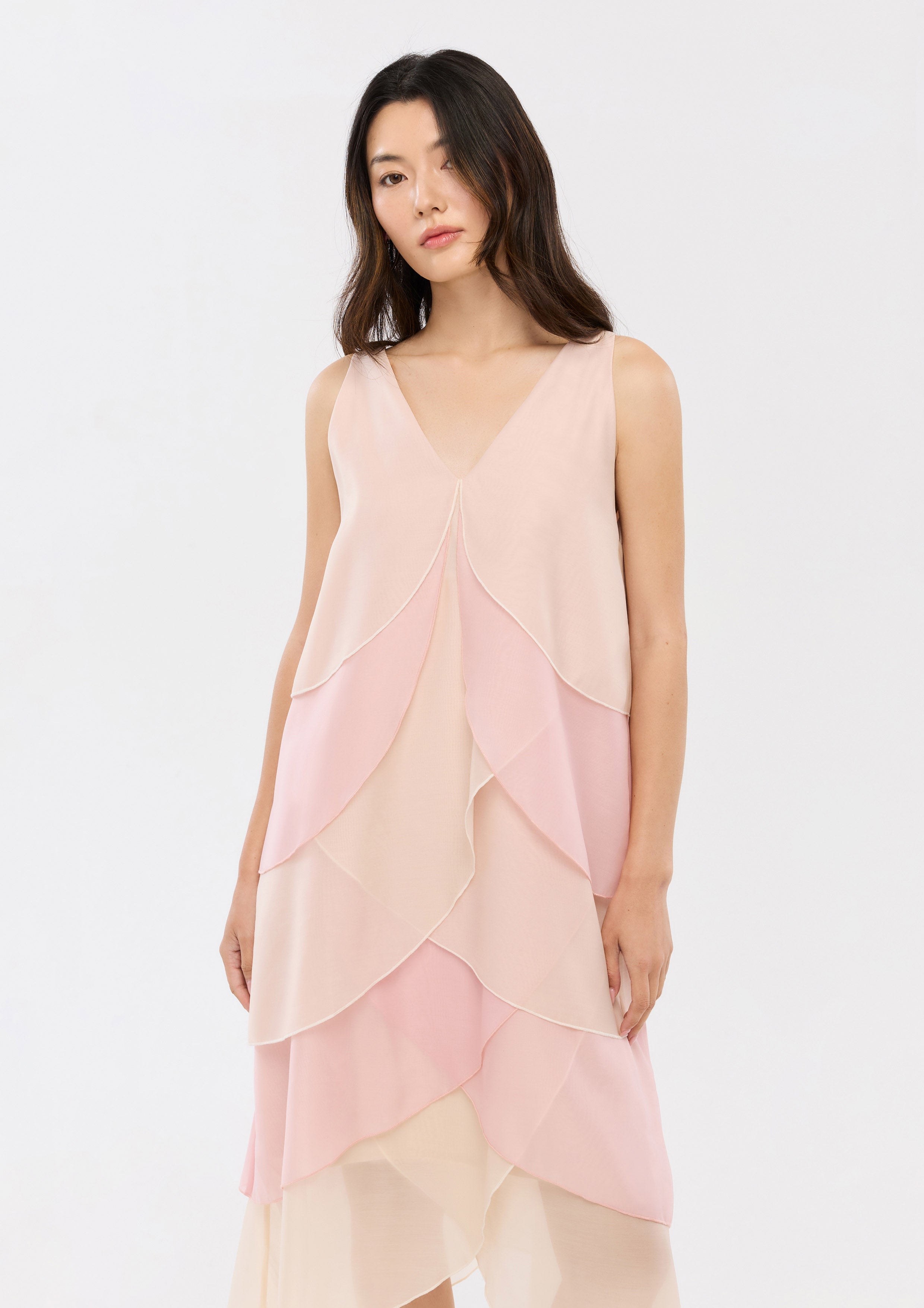 Ruffle Sleeveless Midi Dress Oasis