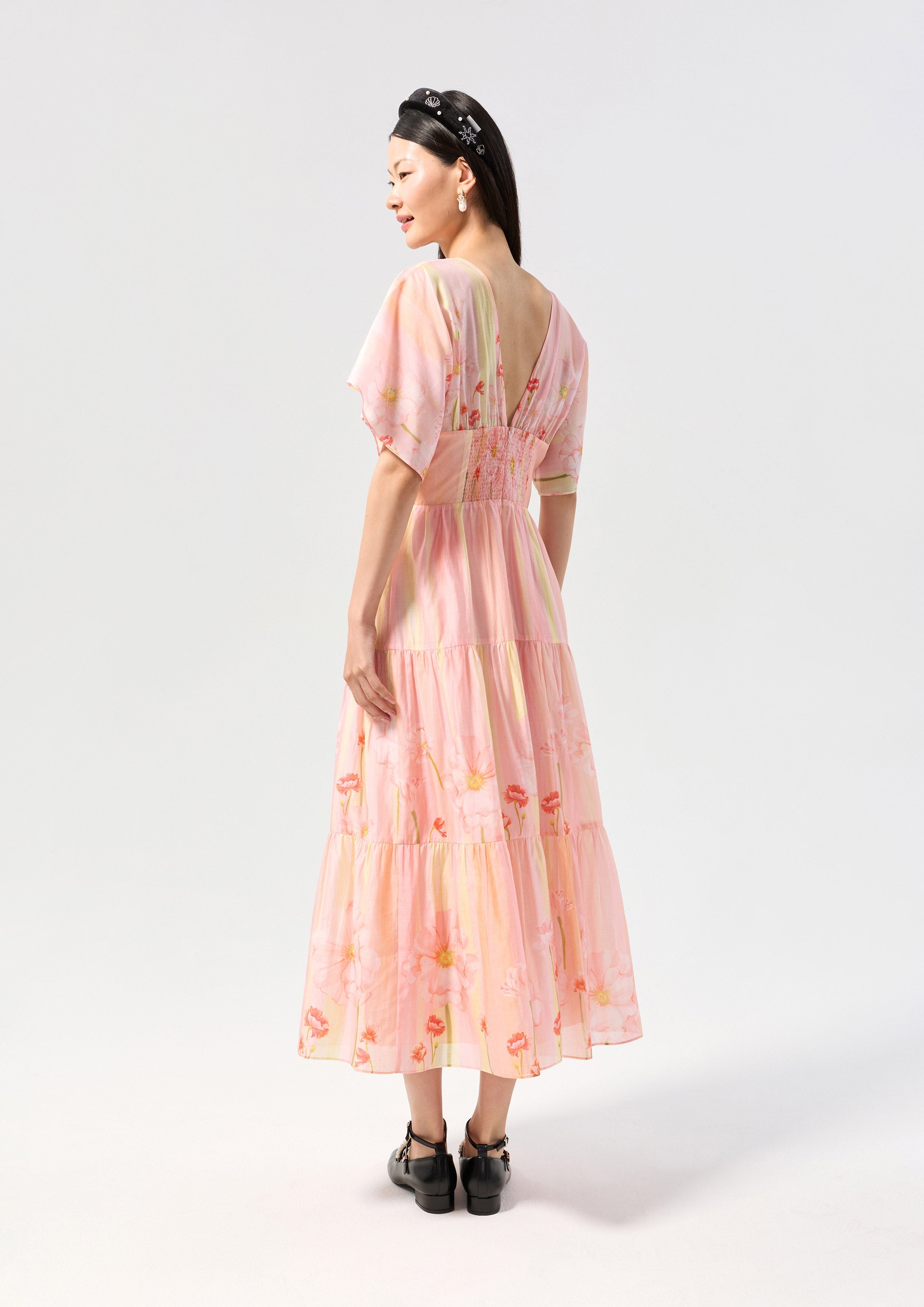 Floral Print Tiered Skirt Maxi Dress Oasis