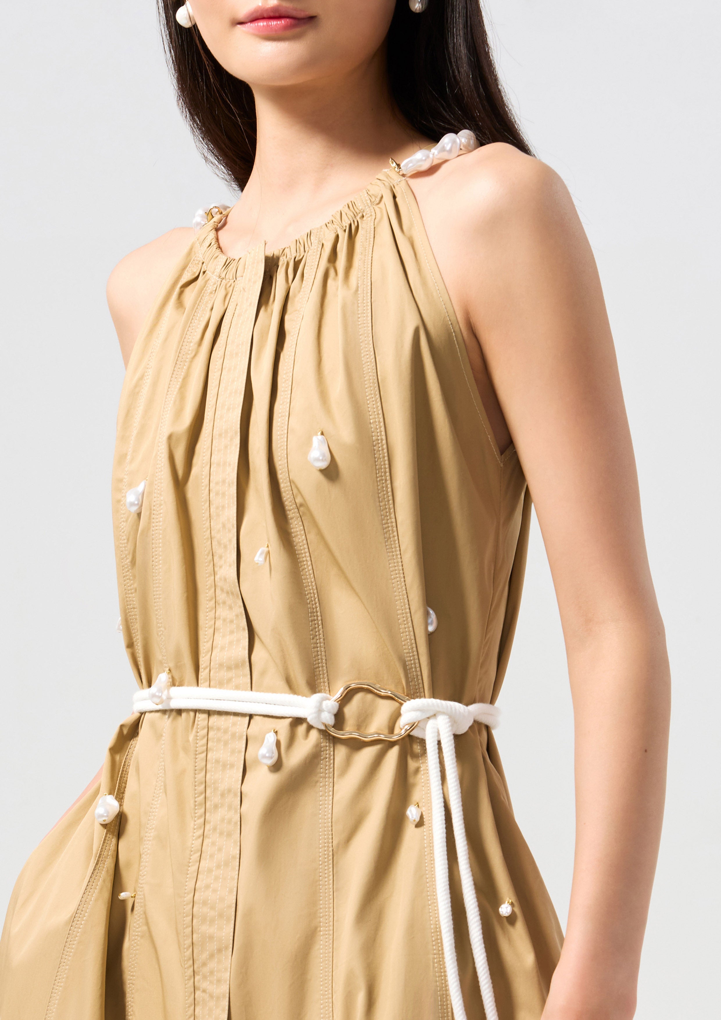 Crystal Embellished Halter Midi Dress Oasis