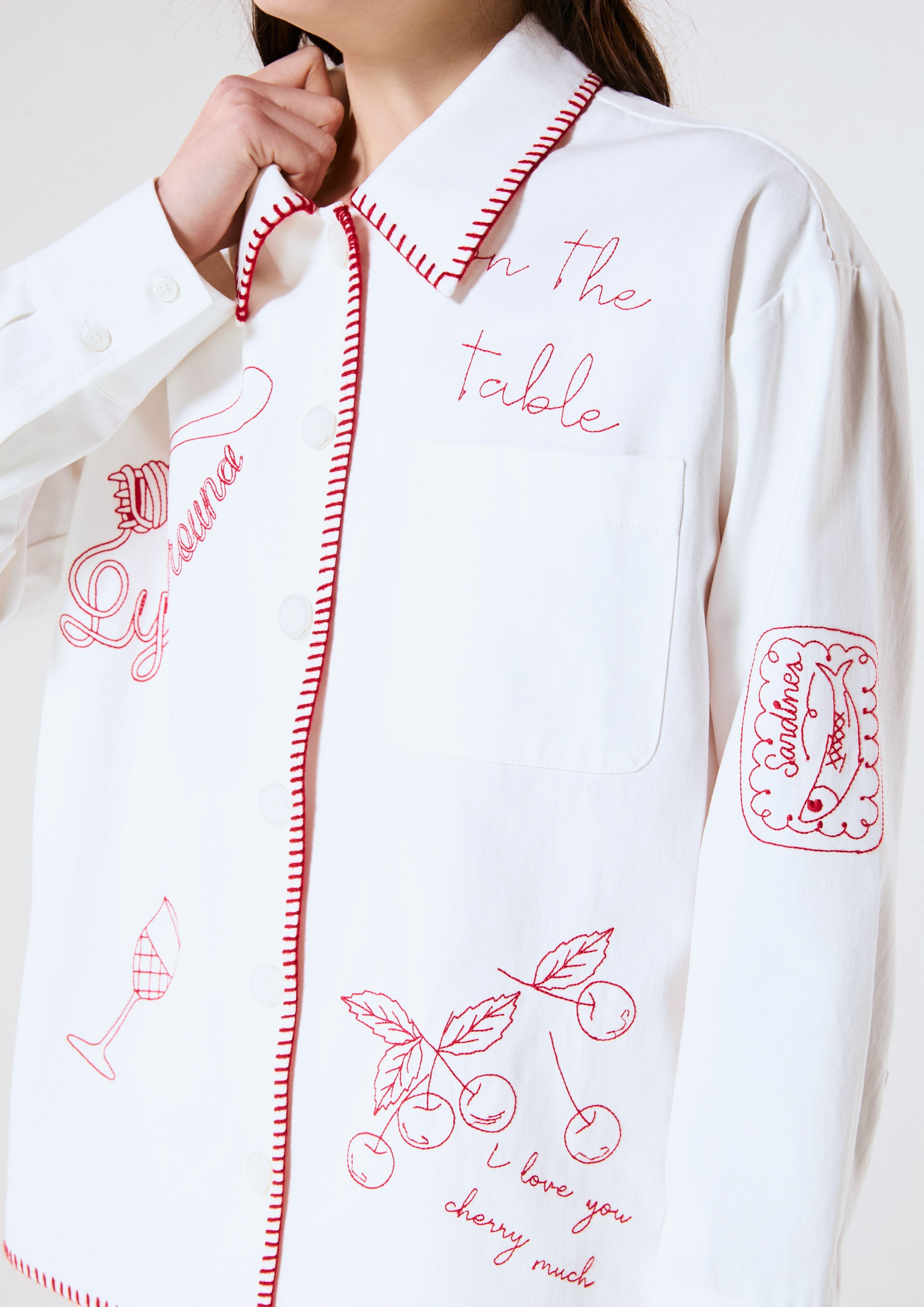 Contrast Color Embroidered Long Sleeve Jacket Chasing the Sun